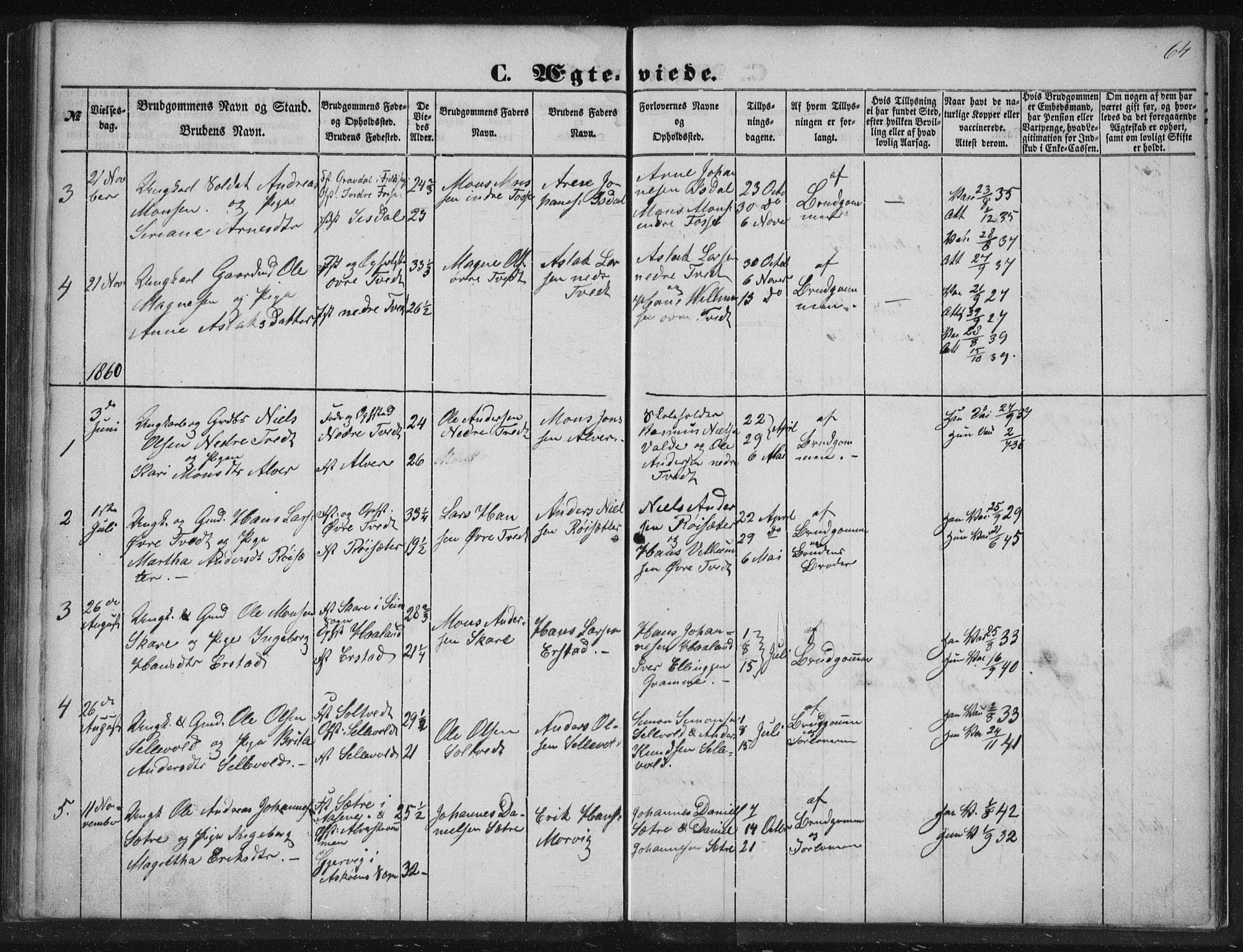 Alversund Sokneprestembete, AV/SAB-A-73901/H/Ha/Hab: Parish register (copy) no. A 1, 1852-1864, p. 64