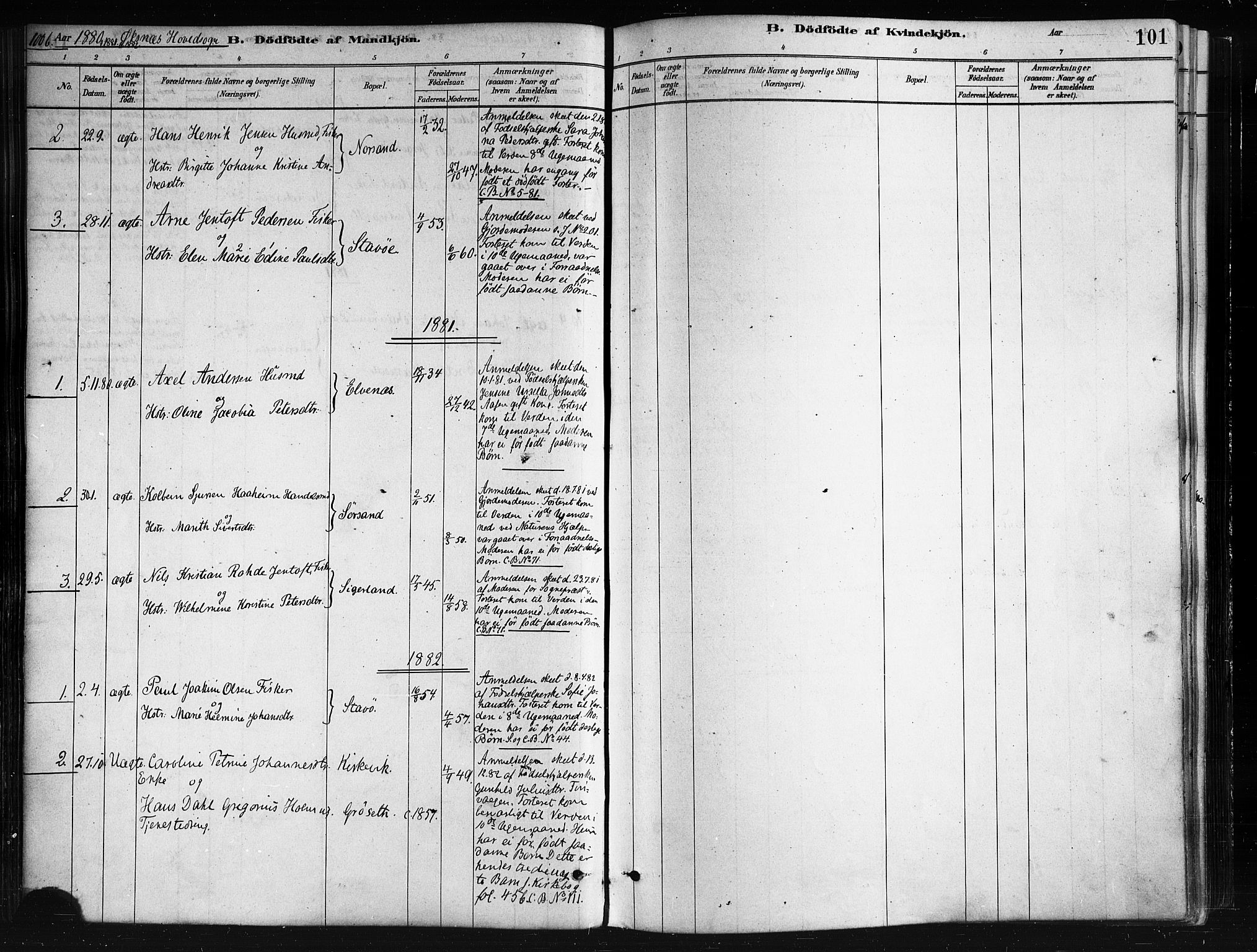 Ministerialprotokoller, klokkerbøker og fødselsregistre - Nordland, AV/SAT-A-1459/893/L1335: Parish register (official) no. 893A08 /1, 1878-1884, p. 101