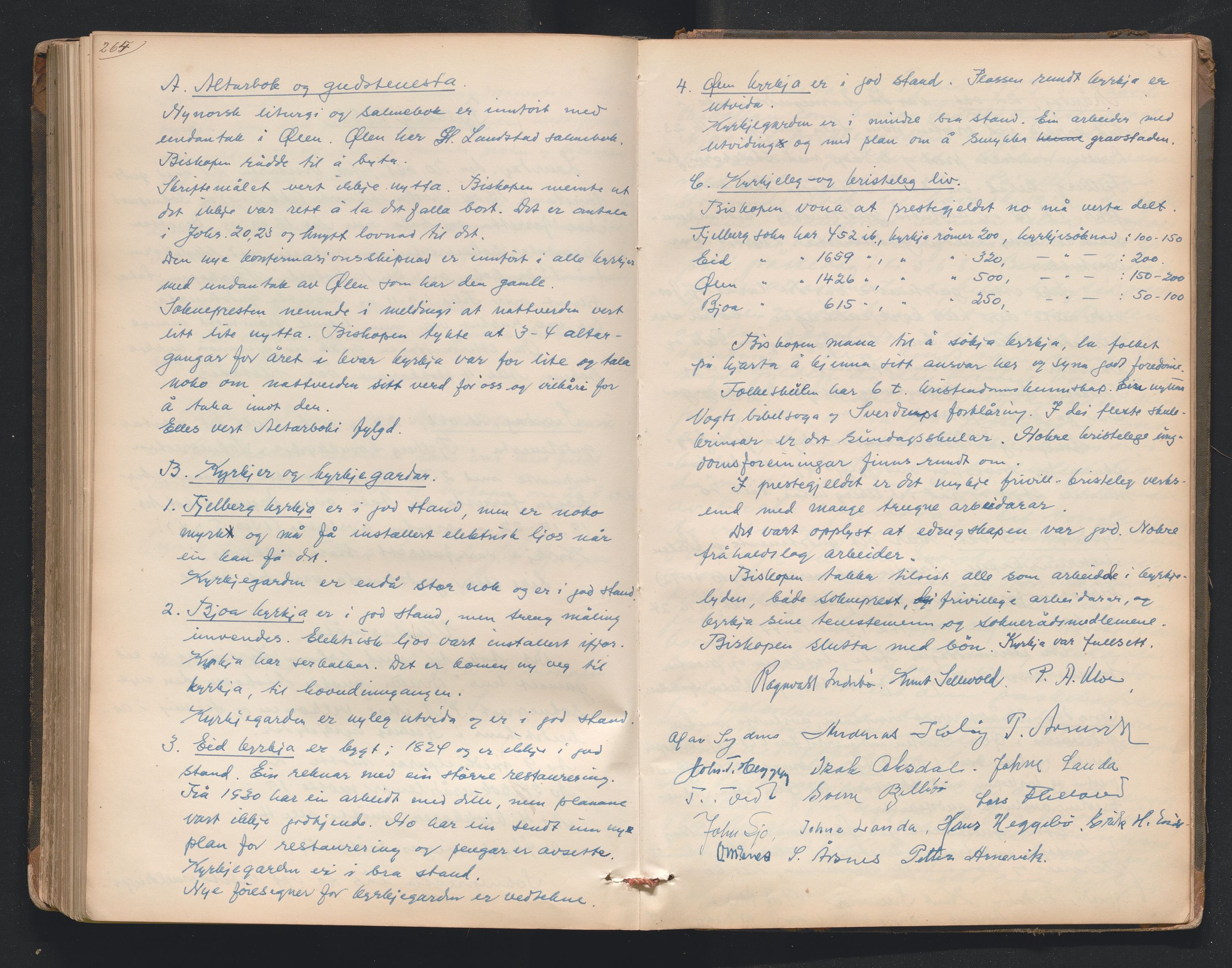 Nordre Sunnhordland prosti, AV/SAB-A-99912/F/L0001: Visitasprotokoll , 1860-1959, p. 264