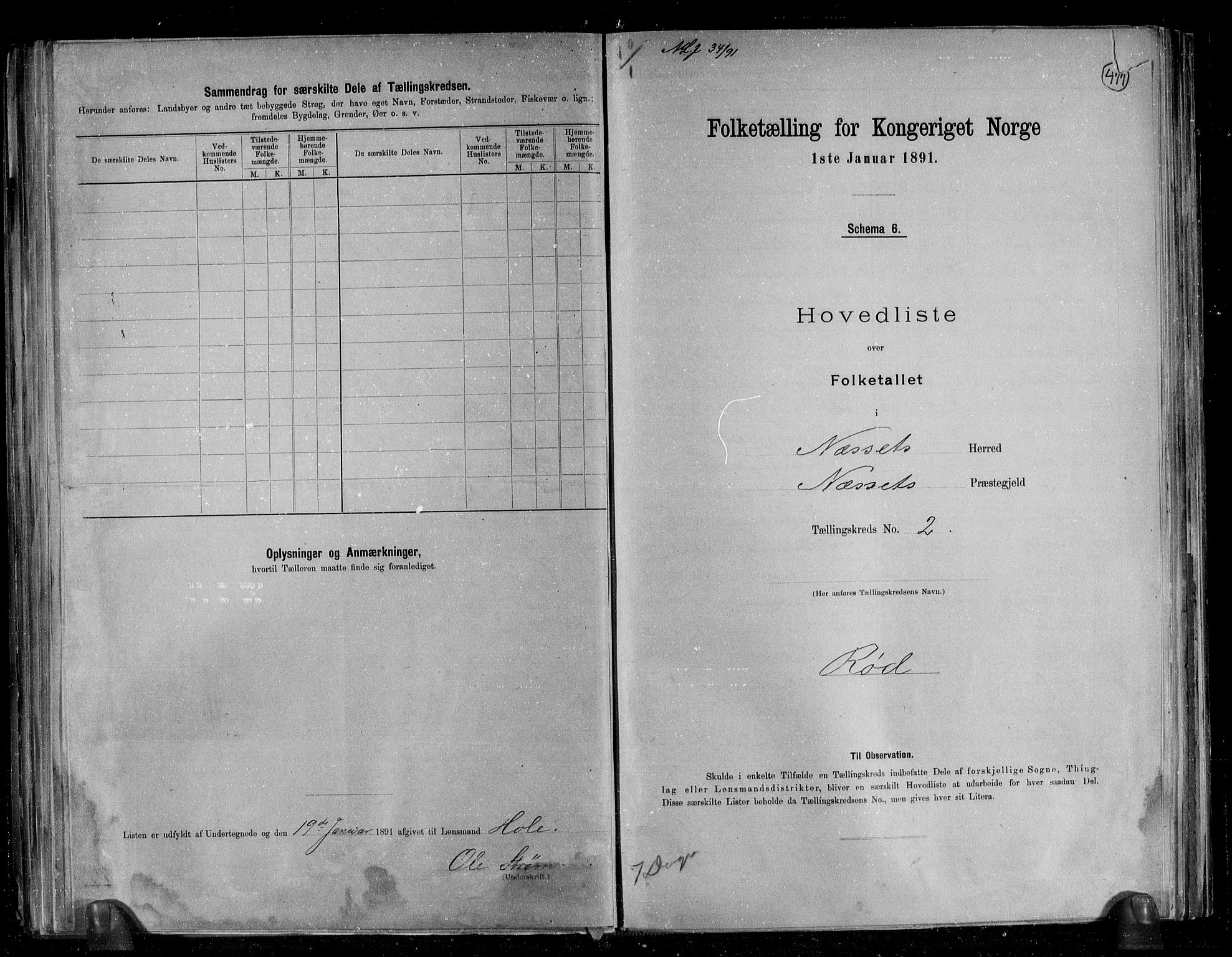 RA, 1891 census for 1543 Nesset, 1891, p. 7