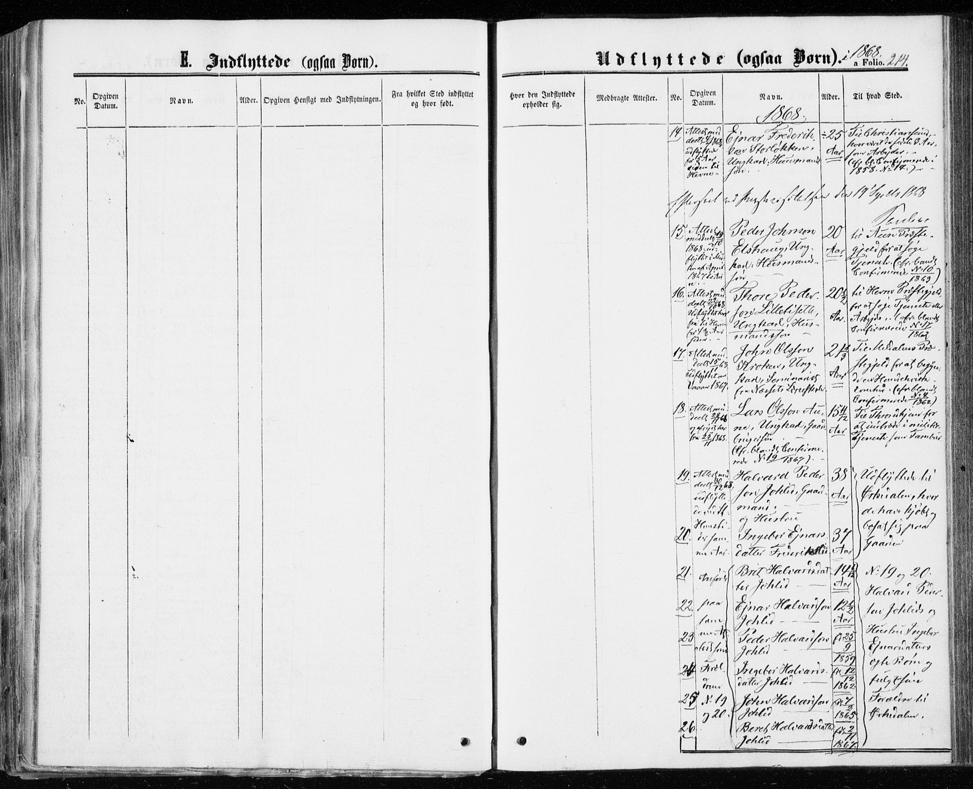 Ministerialprotokoller, klokkerbøker og fødselsregistre - Møre og Romsdal, AV/SAT-A-1454/598/L1067: Parish register (official) no. 598A01, 1858-1871, p. 214