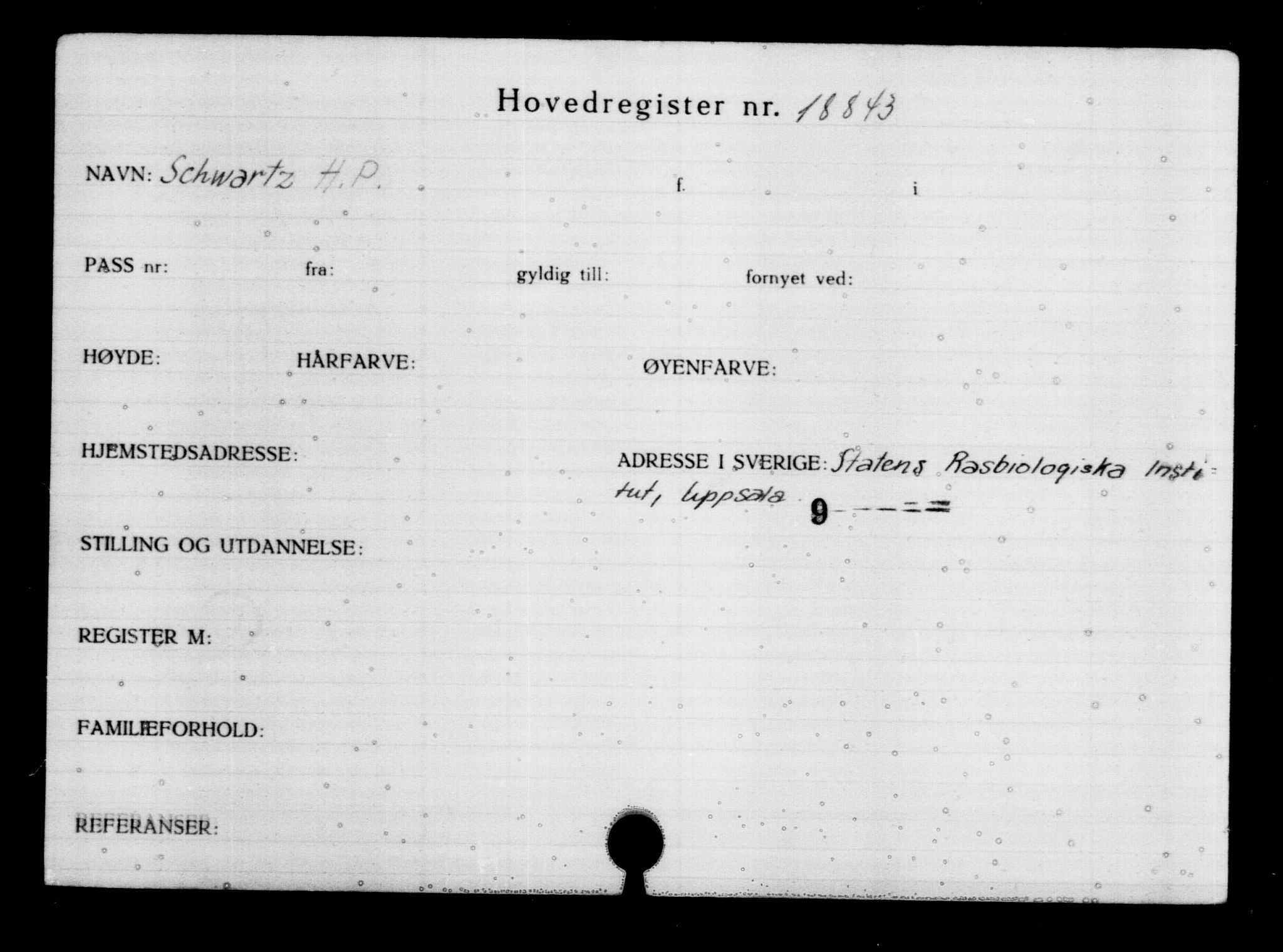 Utenriksstasjonene, Legasjonen i Stockholm, Flyktningkontoret, AV/RA-S-6753/V/Va/L0009: Kjesäterkartoteket, flyktninger med registreringsnr. 18502-22048, 1940-1945, p. 403