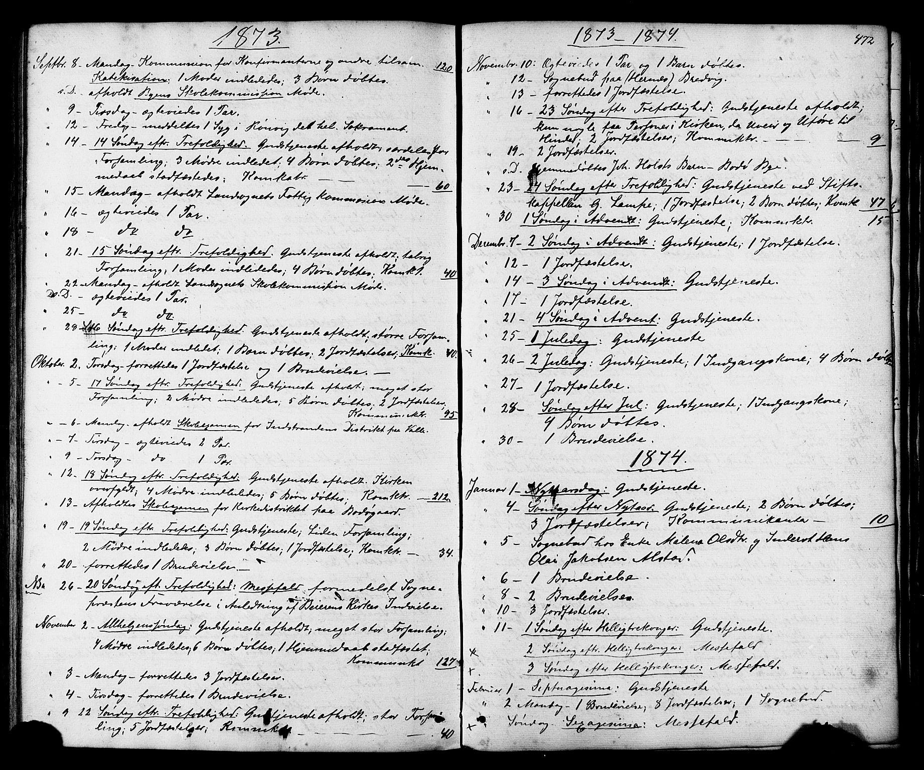 Ministerialprotokoller, klokkerbøker og fødselsregistre - Nordland, SAT/A-1459/801/L0029: Parish register (copy) no. 801C04, 1868-1878, p. 472