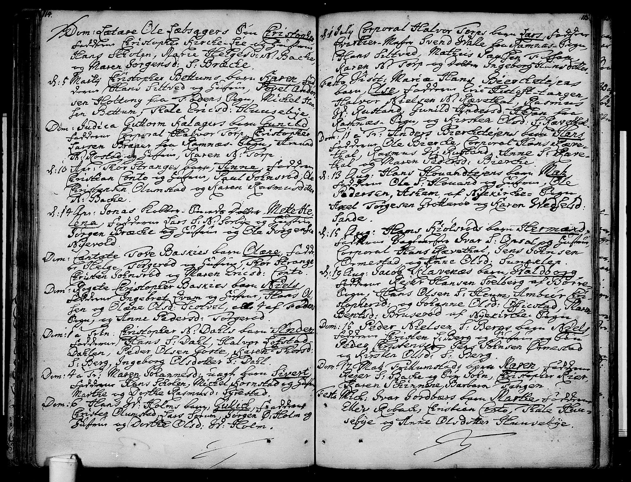 Våle kirkebøker, SAKO/A-334/F/Fa/L0003: Parish register (official) no. I 3, 1732-1773, p. 114-115