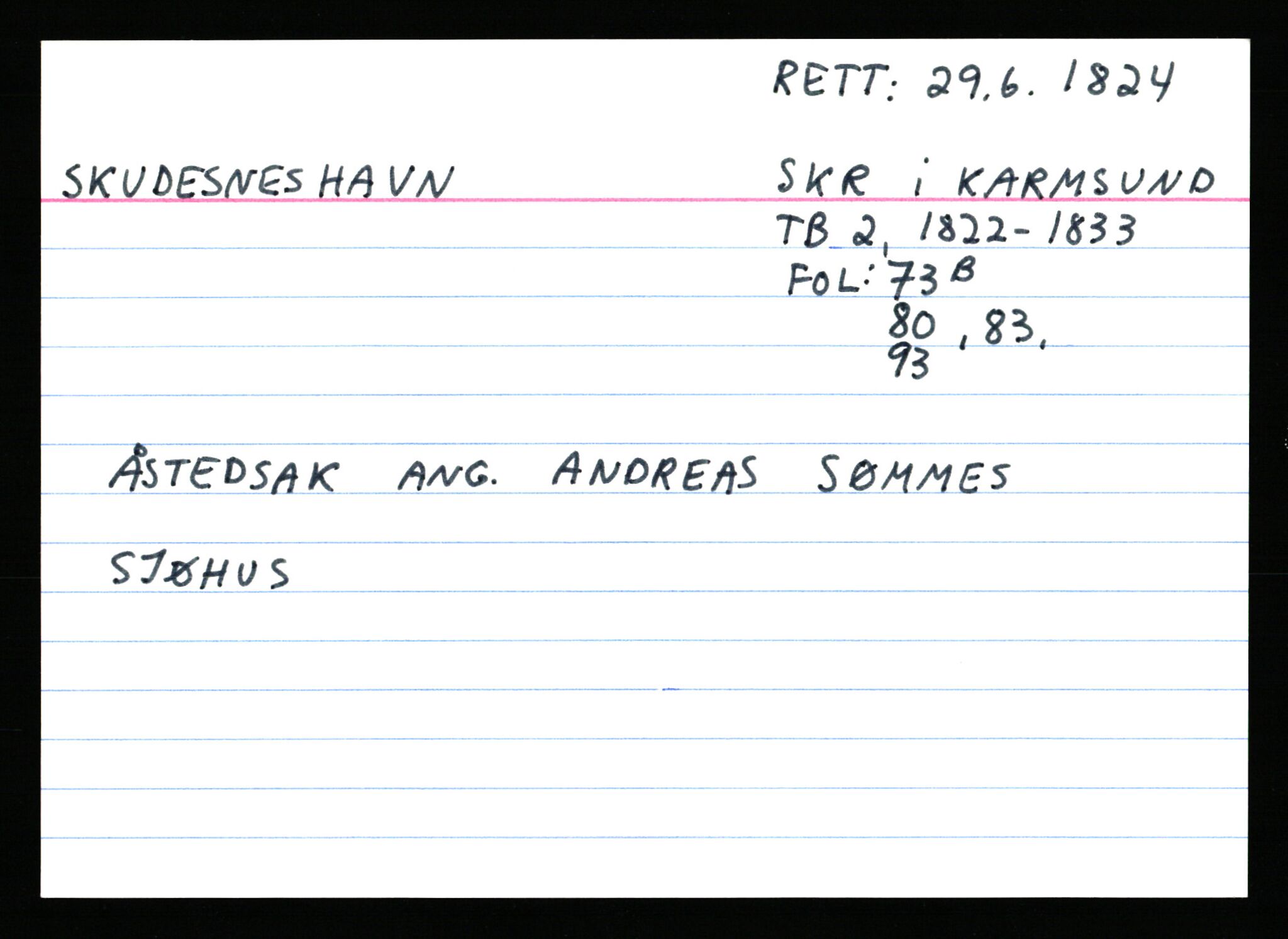 Statsarkivet i Stavanger, AV/SAST-A-101971/03/Y/Ym/L0053: Åstedskort sortert etter gårdsnavn: Skudeneshavn - Solbjør, 1600-1950, p. 12
