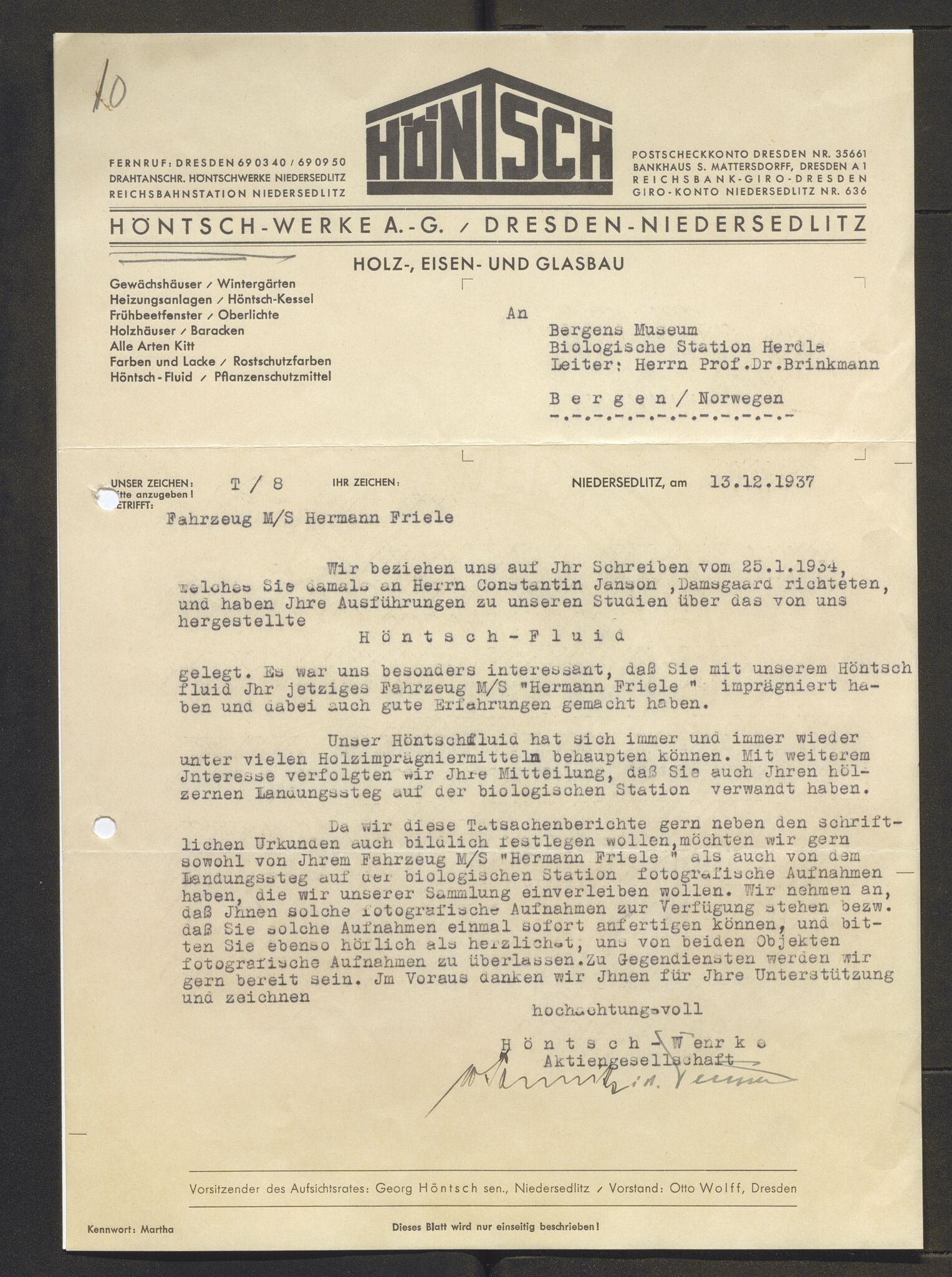 Bergens Museum, AV/SAB-A-17301/13/D/L0002: Korrespondanse , 1928-1940, p. 574