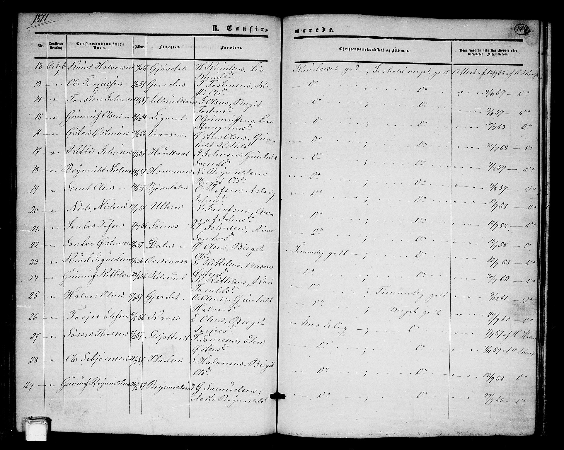 Tinn kirkebøker, SAKO/A-308/G/Ga/L0002: Parish register (copy) no. I 2, 1851-1883, p. 148