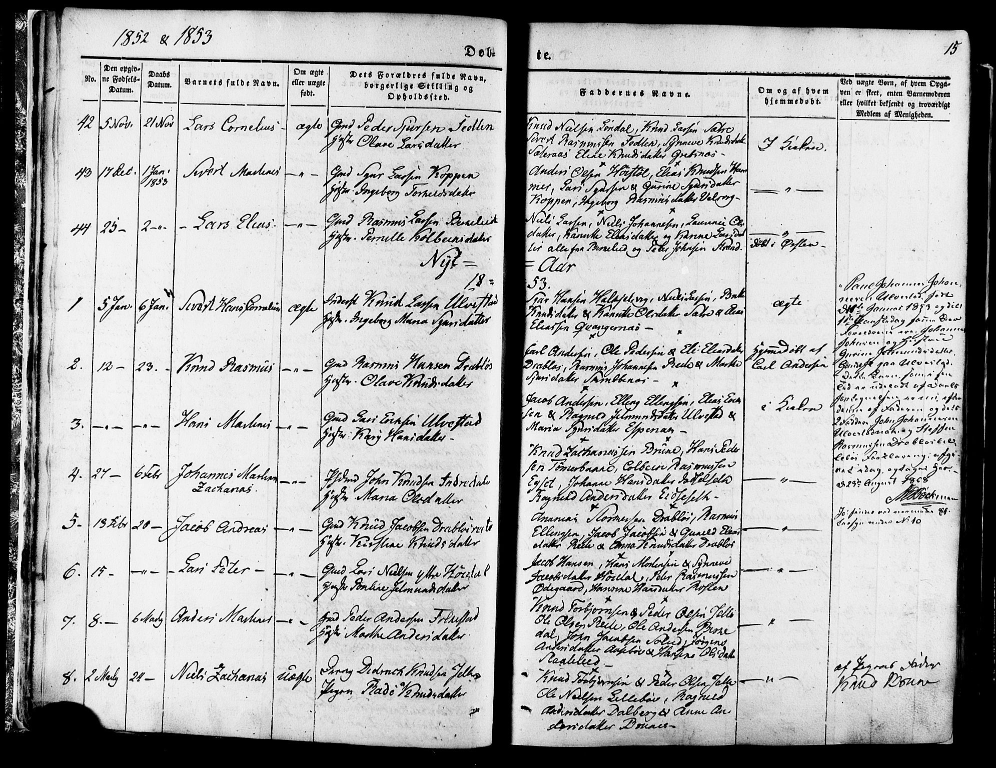 Ministerialprotokoller, klokkerbøker og fødselsregistre - Møre og Romsdal, SAT/A-1454/511/L0140: Parish register (official) no. 511A07, 1851-1878, p. 15