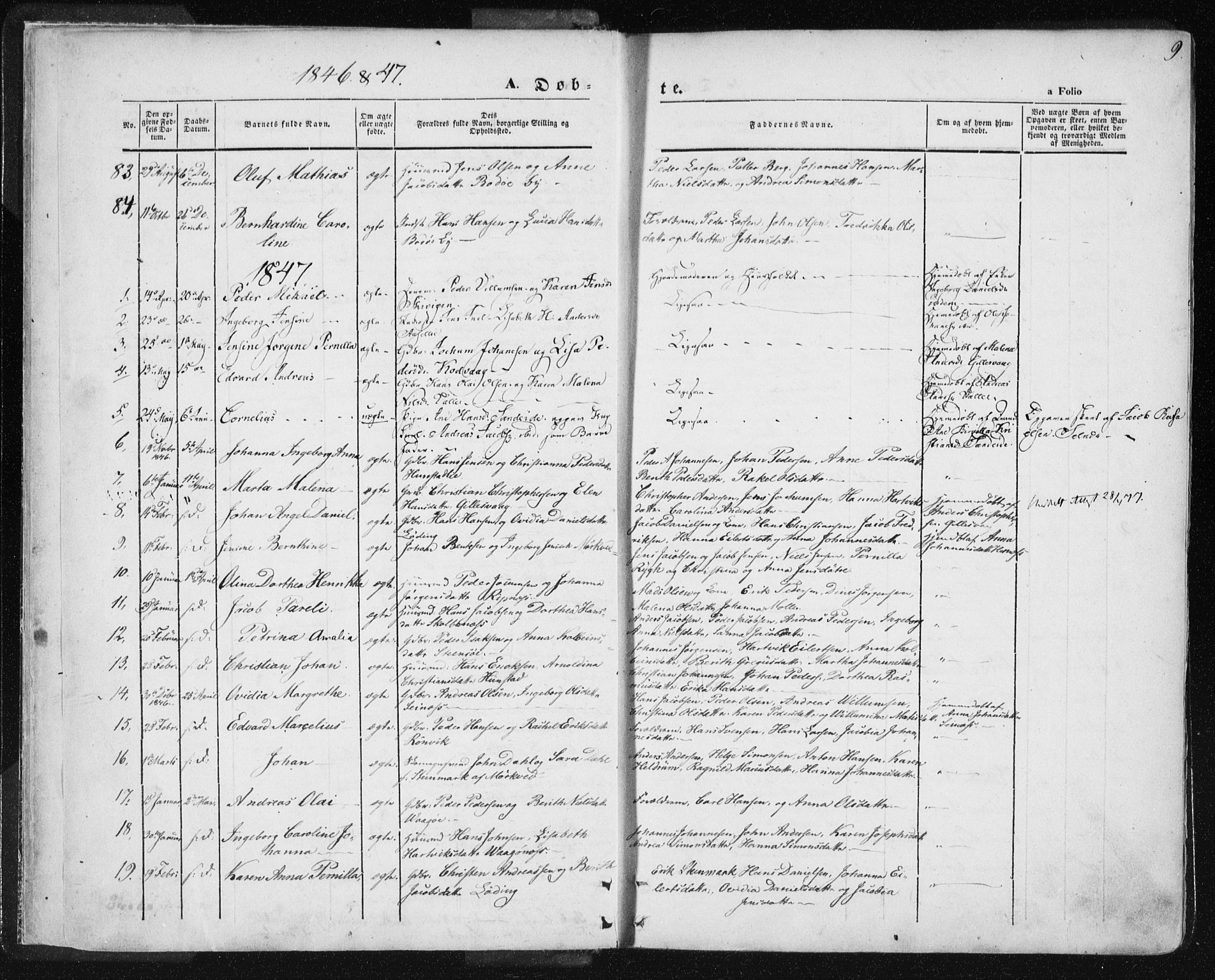 Ministerialprotokoller, klokkerbøker og fødselsregistre - Nordland, SAT/A-1459/801/L0007: Parish register (official) no. 801A07, 1845-1863, p. 9