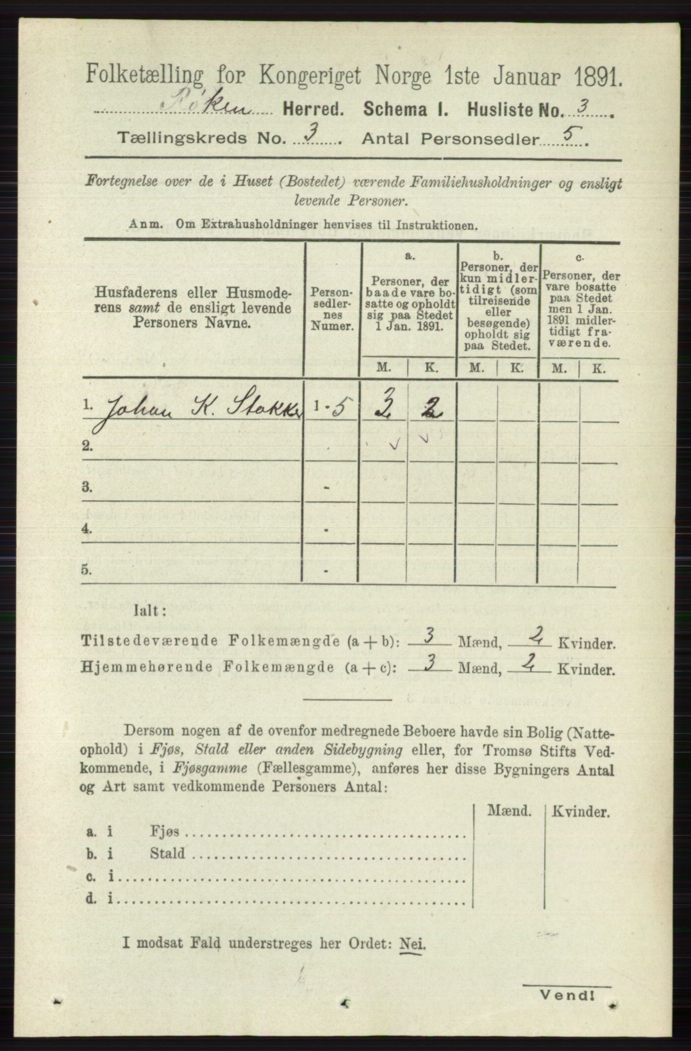 RA, 1891 census for 0627 Røyken, 1891, p. 1111