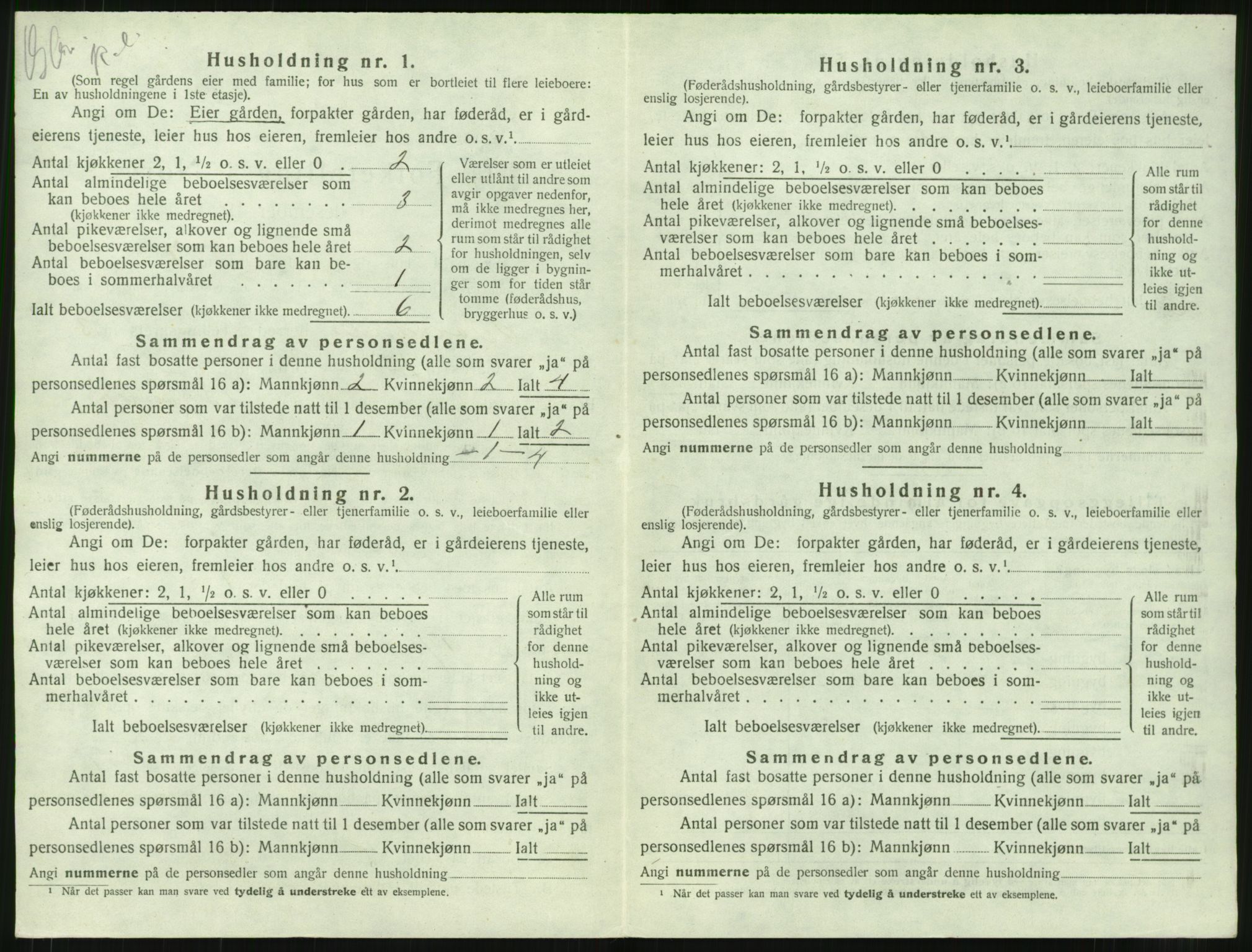 SAT, 1920 census for Borgund, 1920, p. 2387