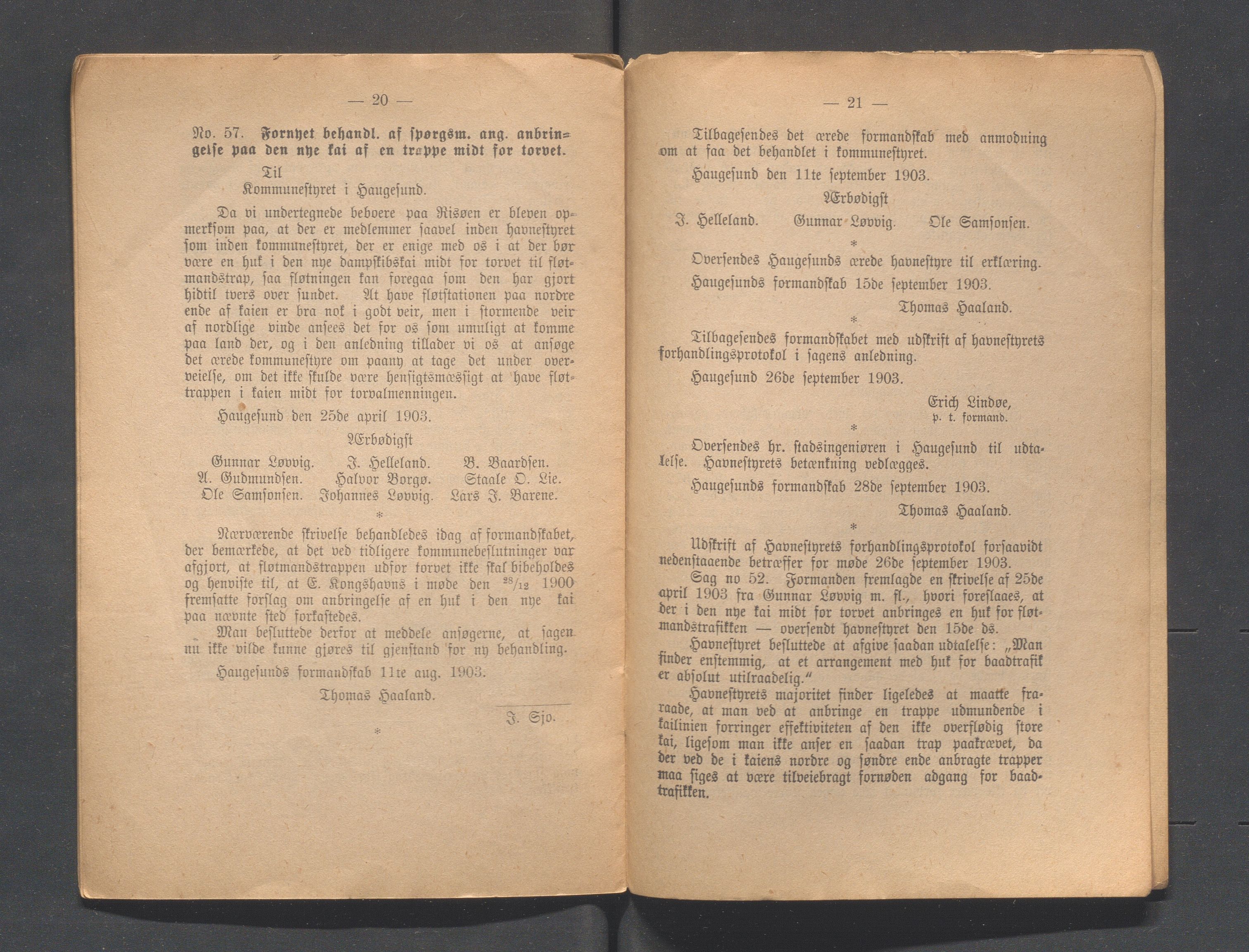 Haugesund kommune - Formannskapet og Bystyret, IKAR/A-740/A/Abb/L0001: Bystyreforhandlinger, 1889-1907, p. 425