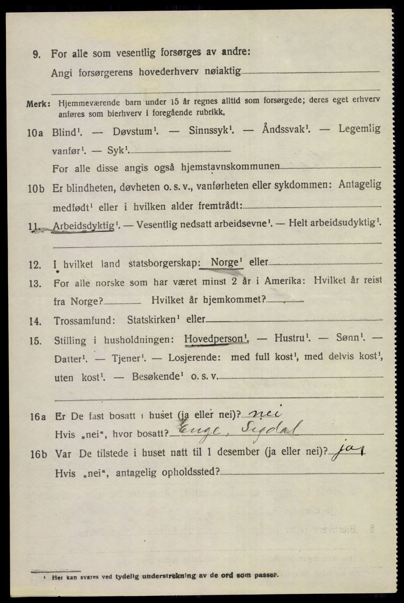 SAKO, 1920 census for Sigdal, 1920, p. 5983