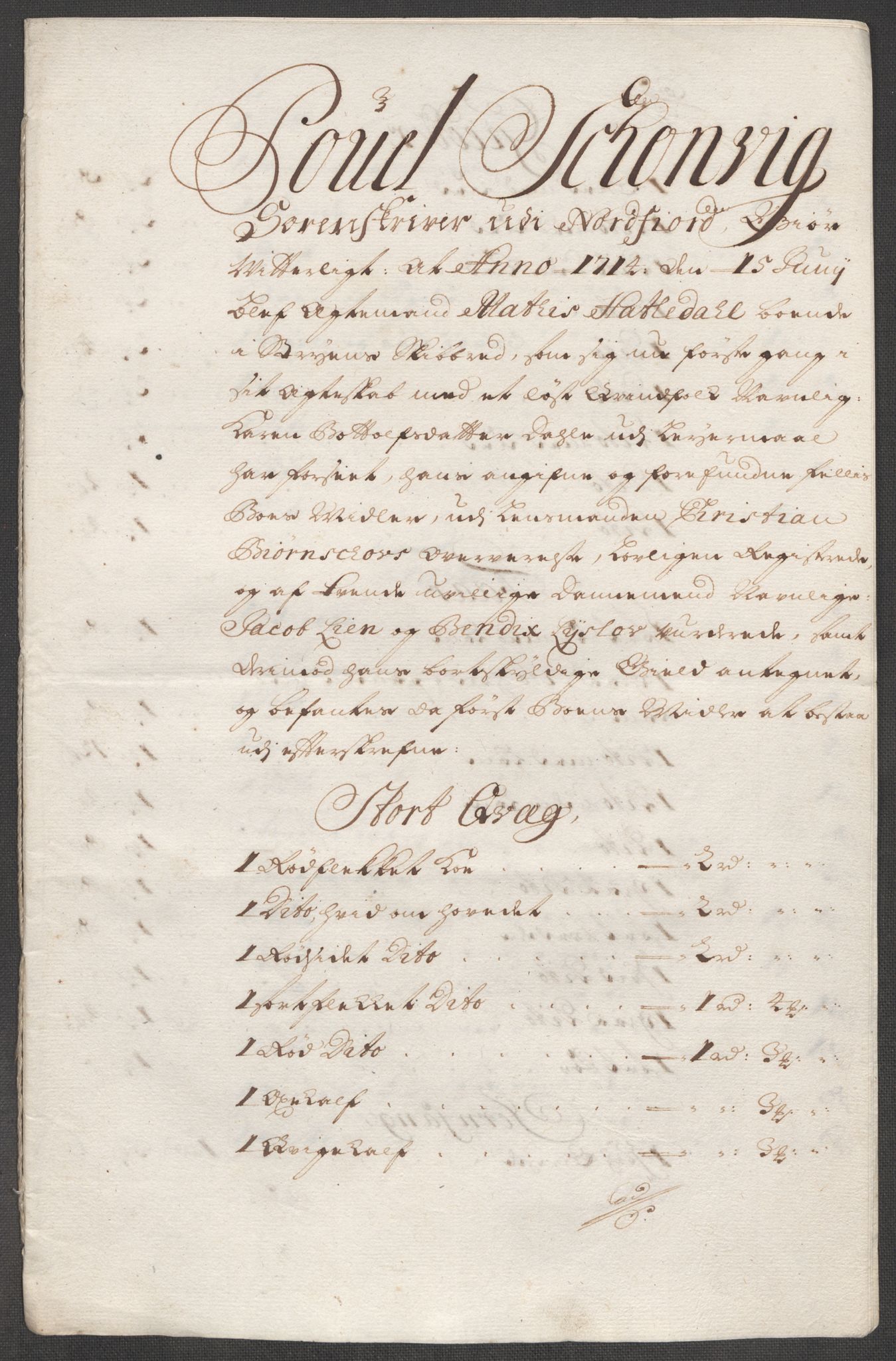 Rentekammeret inntil 1814, Reviderte regnskaper, Fogderegnskap, AV/RA-EA-4092/R53/L3438: Fogderegnskap Sunn- og Nordfjord, 1714, p. 297