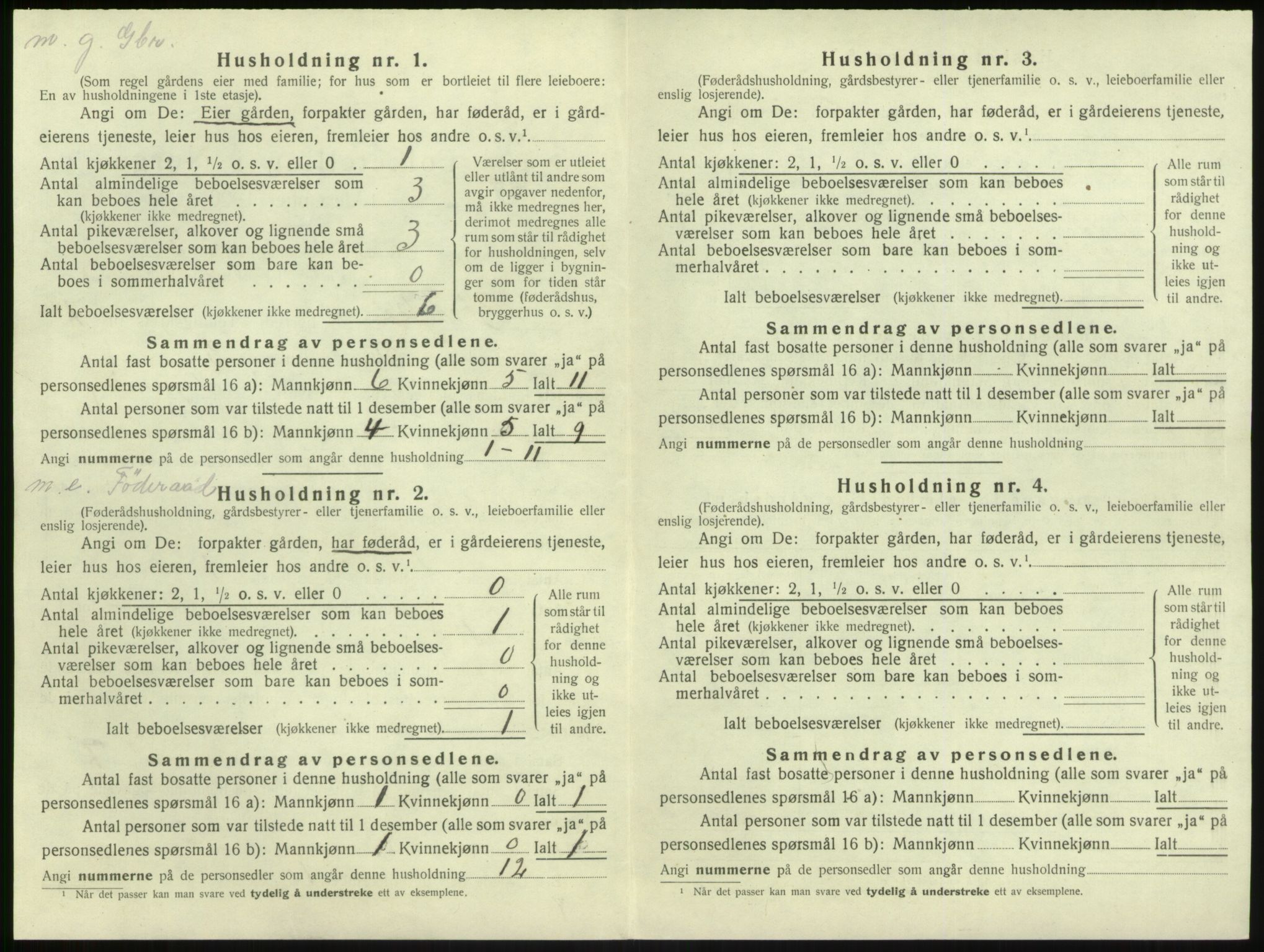 SAB, 1920 census for Brekke, 1920, p. 204