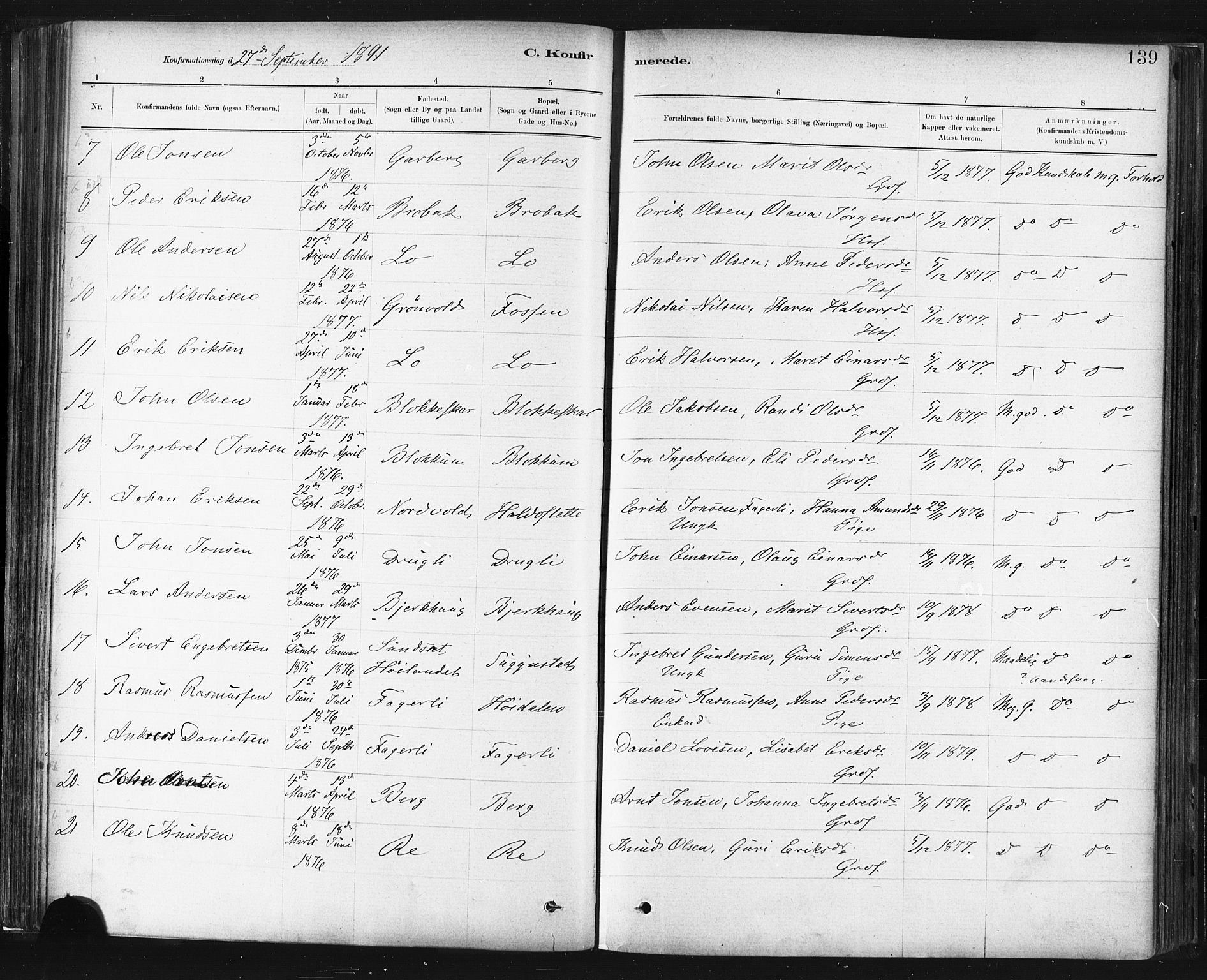 Ministerialprotokoller, klokkerbøker og fødselsregistre - Sør-Trøndelag, SAT/A-1456/672/L0857: Parish register (official) no. 672A09, 1882-1893, p. 139