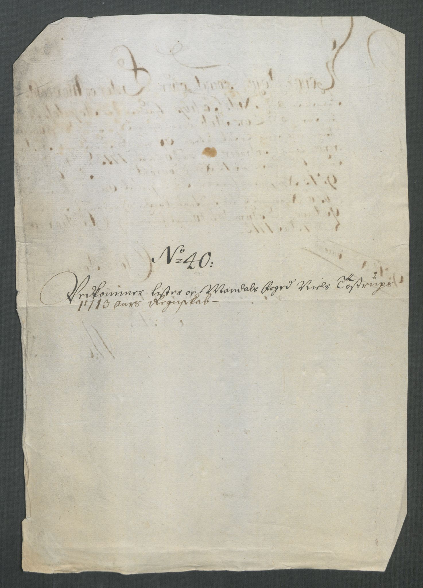 Rentekammeret inntil 1814, Reviderte regnskaper, Fogderegnskap, AV/RA-EA-4092/R43/L2556: Fogderegnskap Lista og Mandal, 1713, p. 529