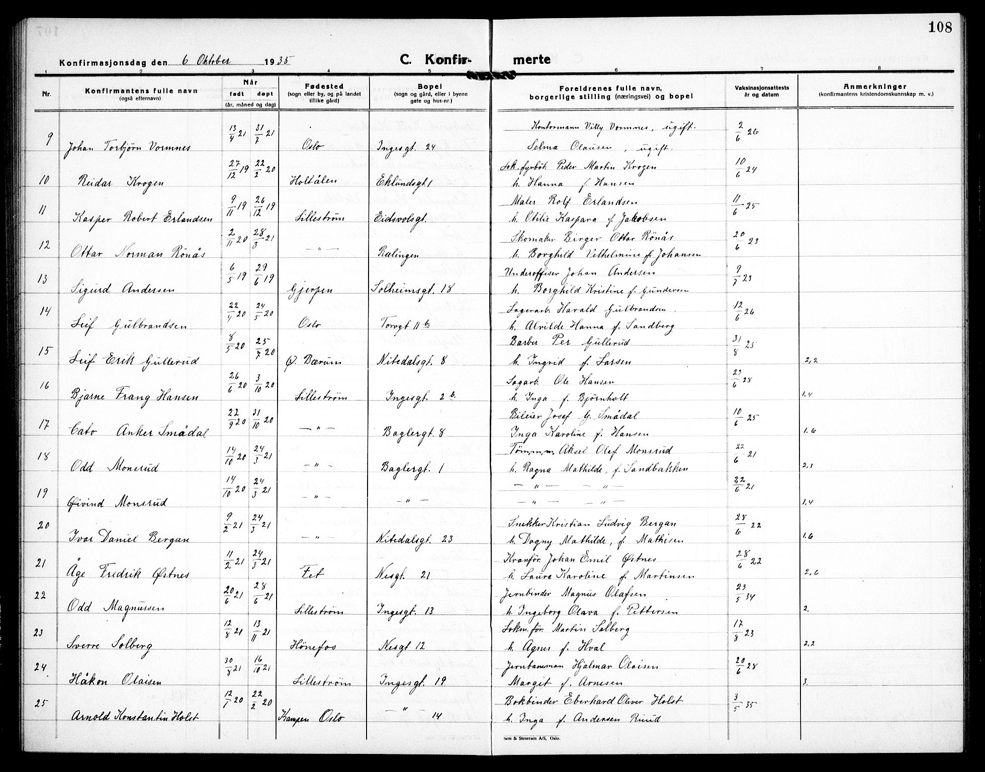 Skedsmo prestekontor Kirkebøker, AV/SAO-A-10033a/G/Gc/L0003: Parish register (copy) no. III 4, 1926-1939, p. 108