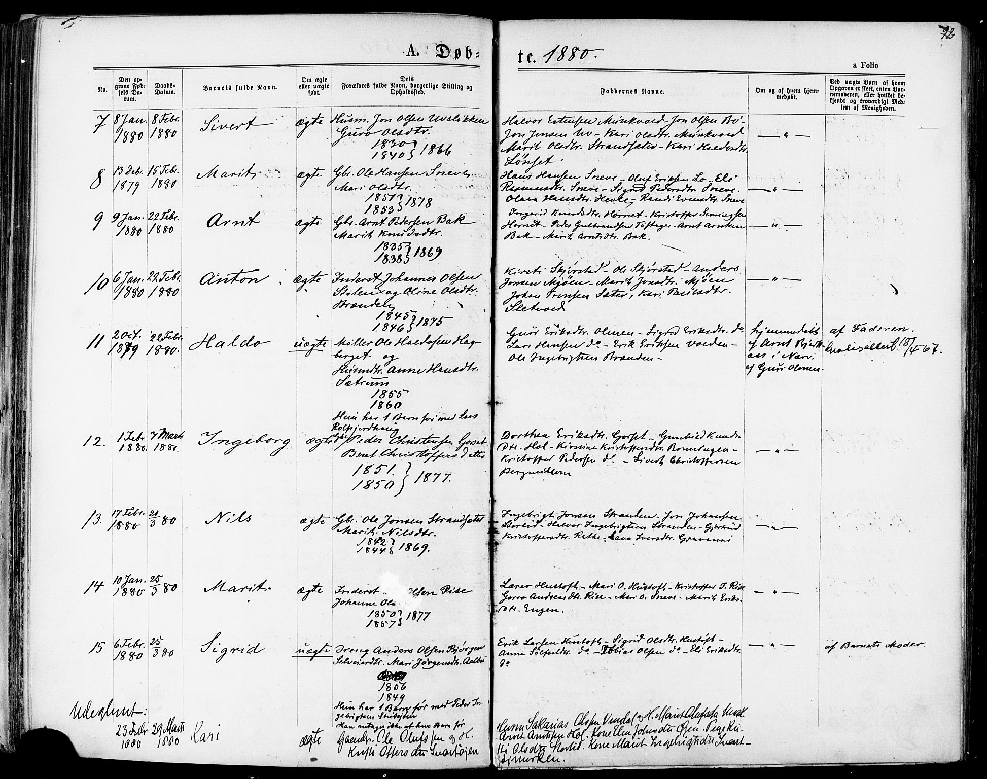 Ministerialprotokoller, klokkerbøker og fødselsregistre - Sør-Trøndelag, AV/SAT-A-1456/678/L0900: Parish register (official) no. 678A09, 1872-1881, p. 92