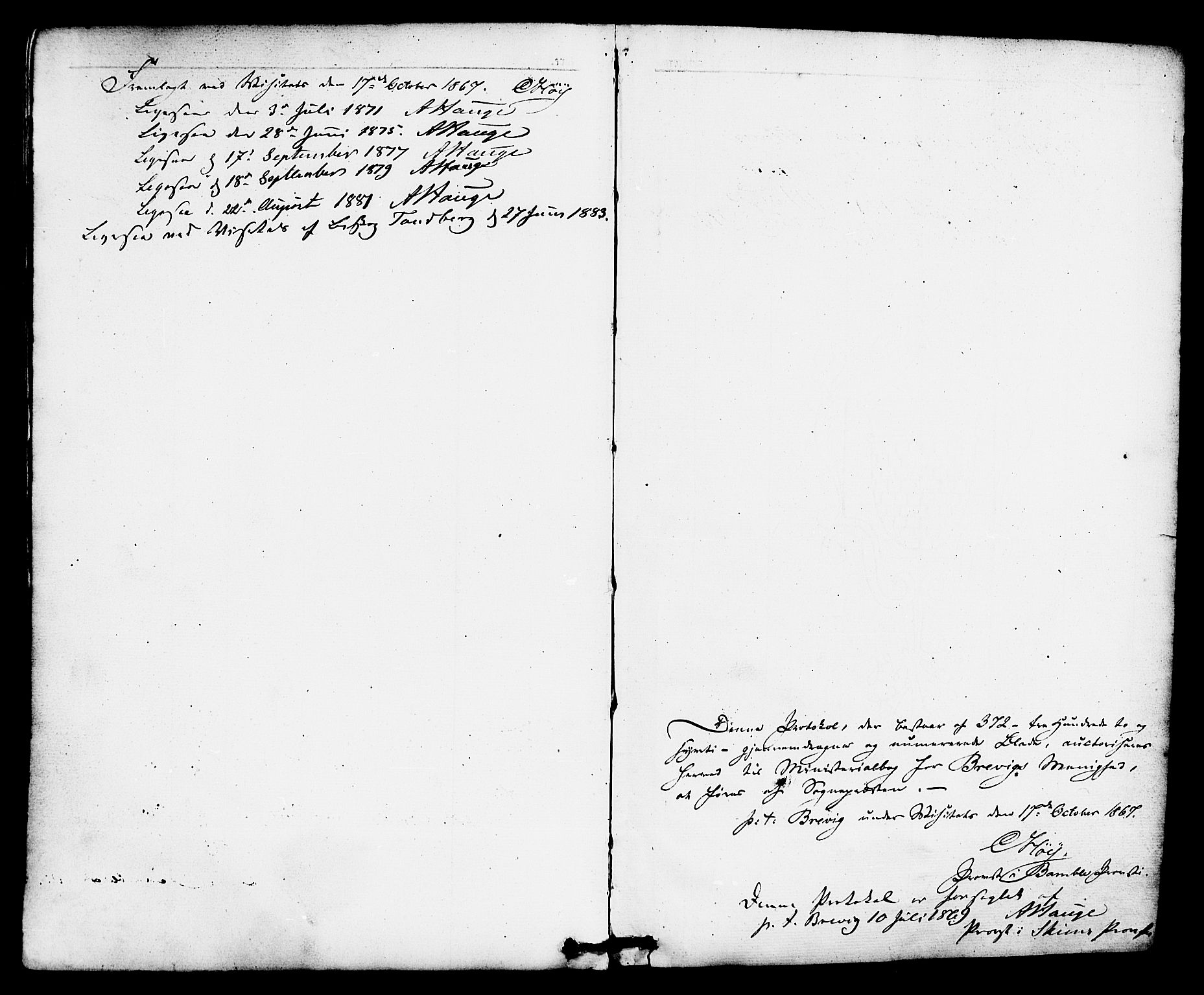 Brevik kirkebøker, SAKO/A-255/F/Fa/L0006: Parish register (official) no. 6, 1866-1881