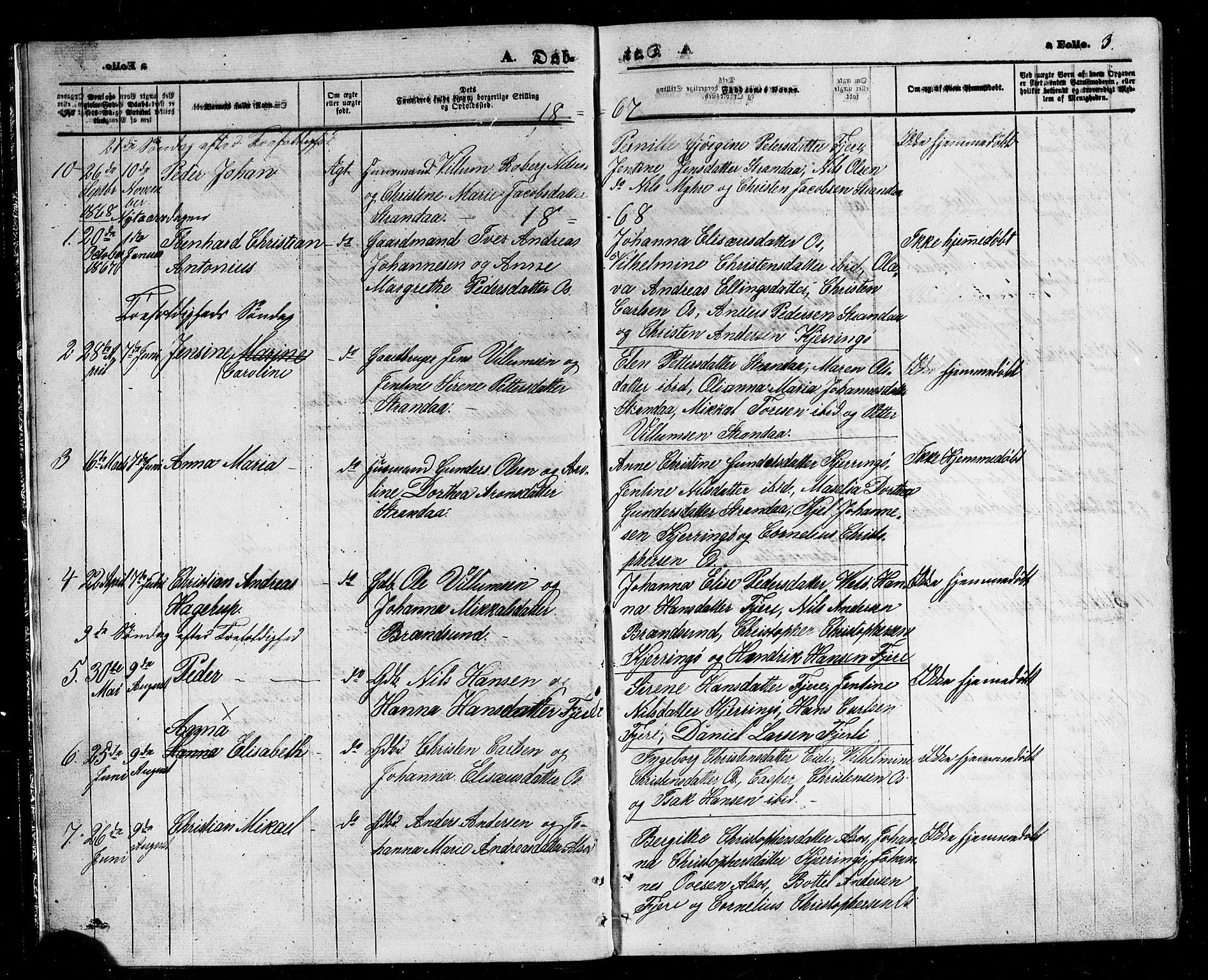 Ministerialprotokoller, klokkerbøker og fødselsregistre - Nordland, SAT/A-1459/803/L0075: Parish register (copy) no. 803C02, 1867-1881, p. 3