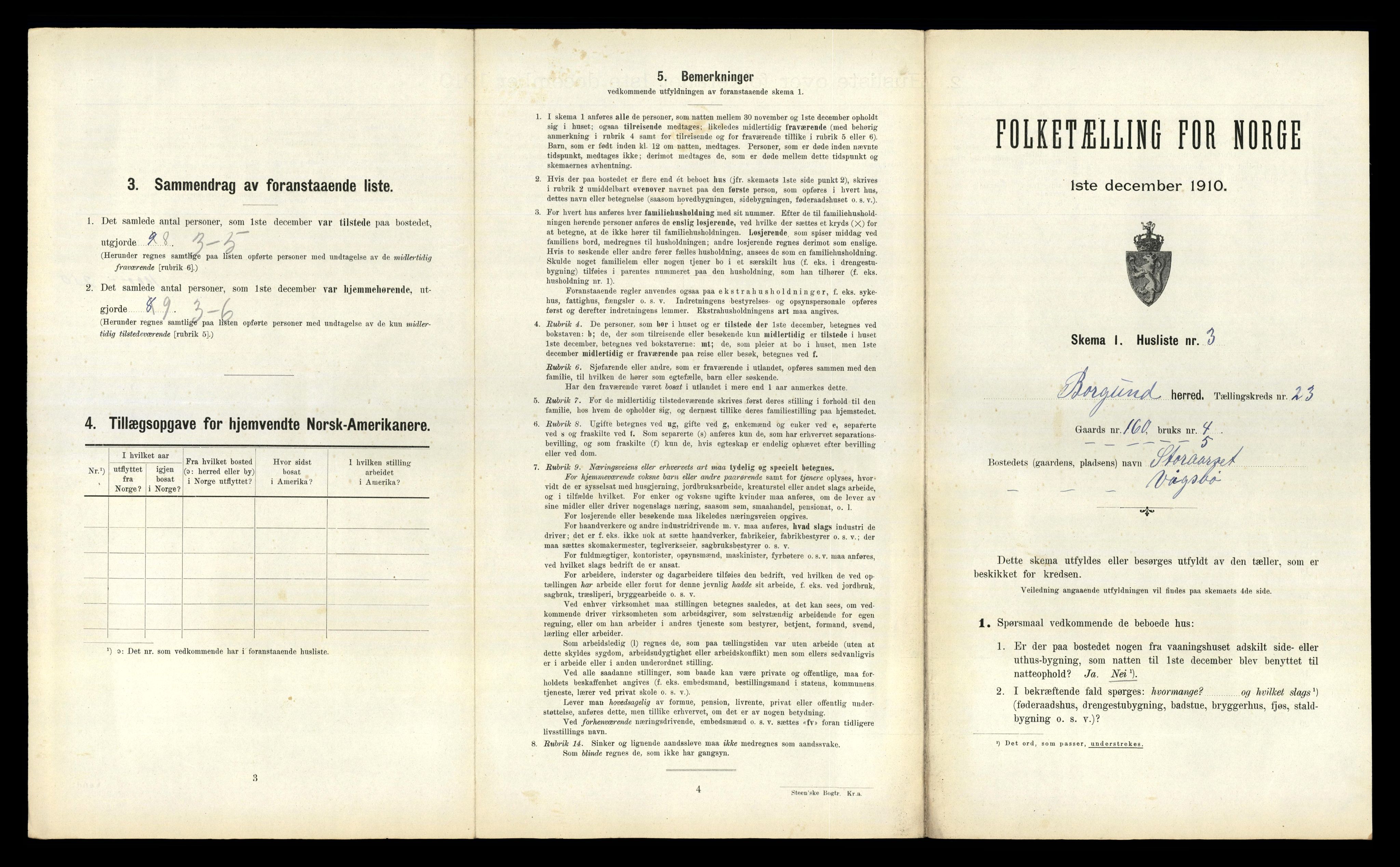 RA, 1910 census for Borgund, 1910, p. 1763