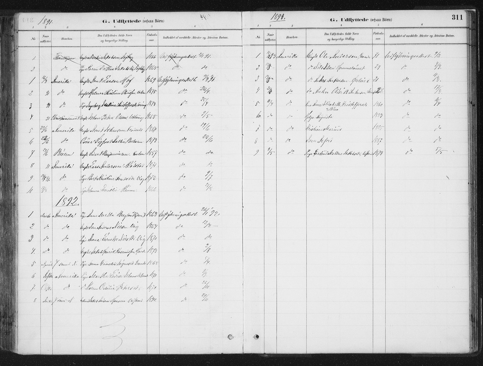 Ministerialprotokoller, klokkerbøker og fødselsregistre - Sør-Trøndelag, SAT/A-1456/659/L0739: Parish register (official) no. 659A09, 1879-1893, p. 311