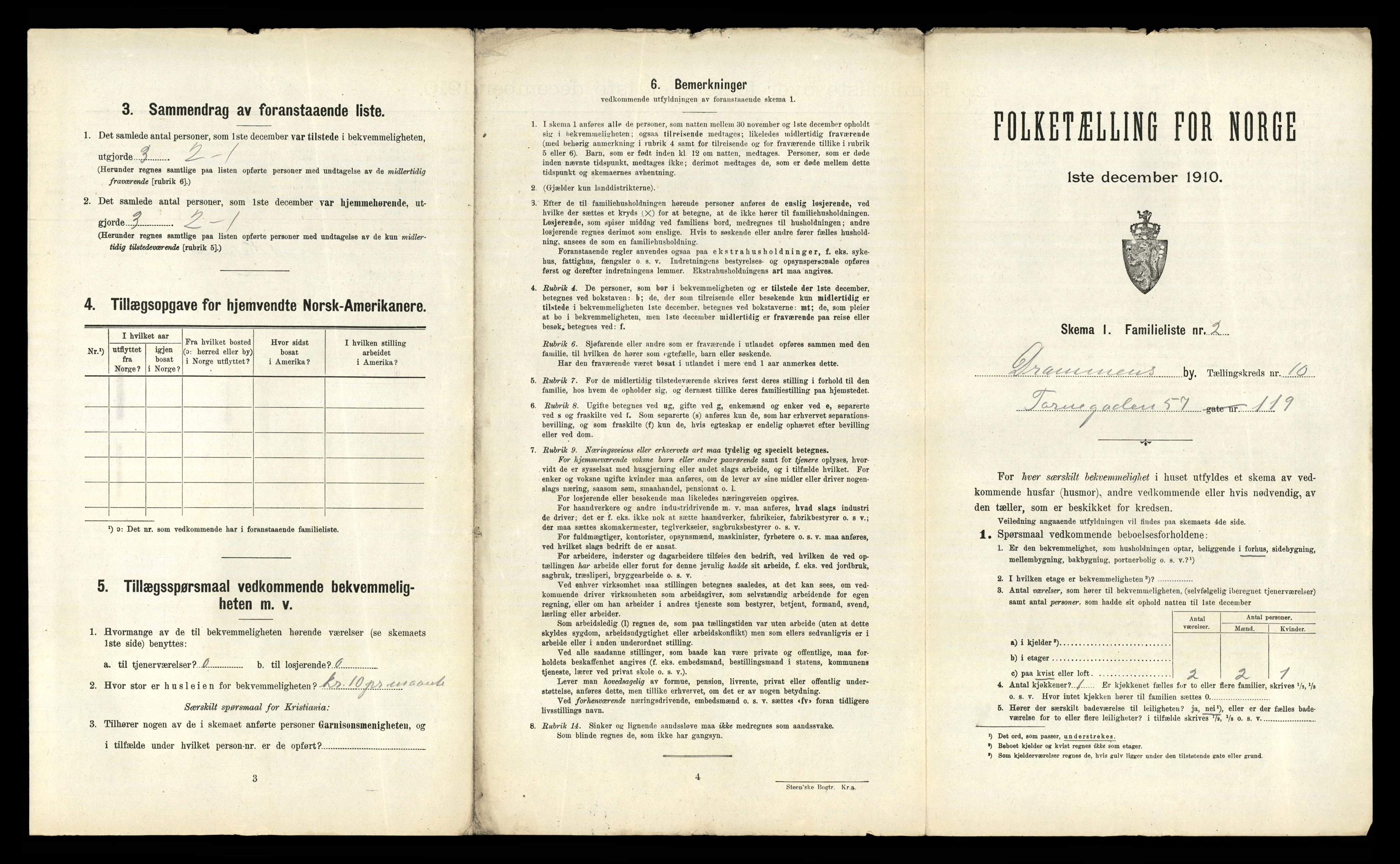 RA, 1910 census for Drammen, 1910, p. 7460