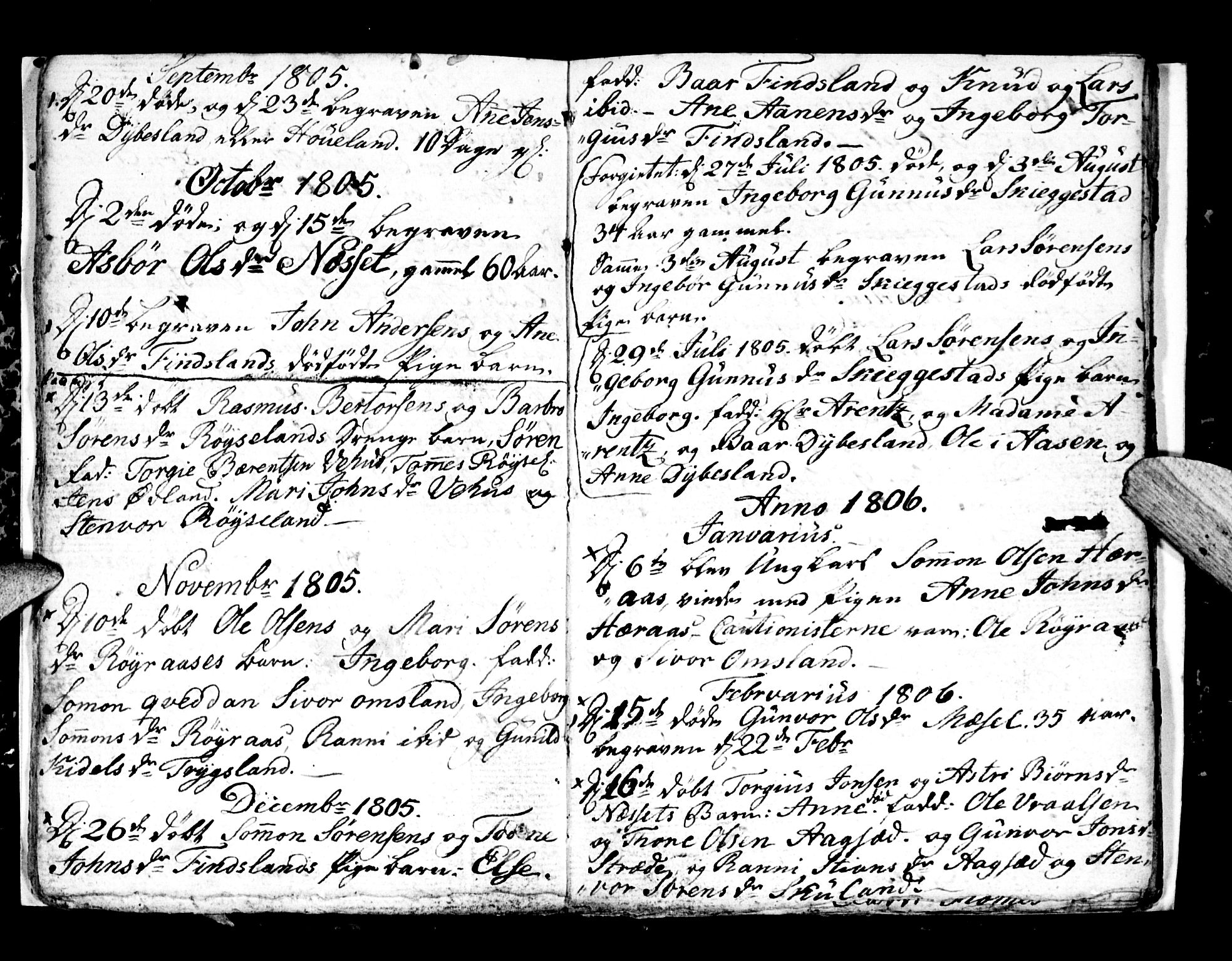 Bjelland sokneprestkontor, SAK/1111-0005/F/Fa/Fab/L0001: Parish register (official) no. A 1, 1799-1810
