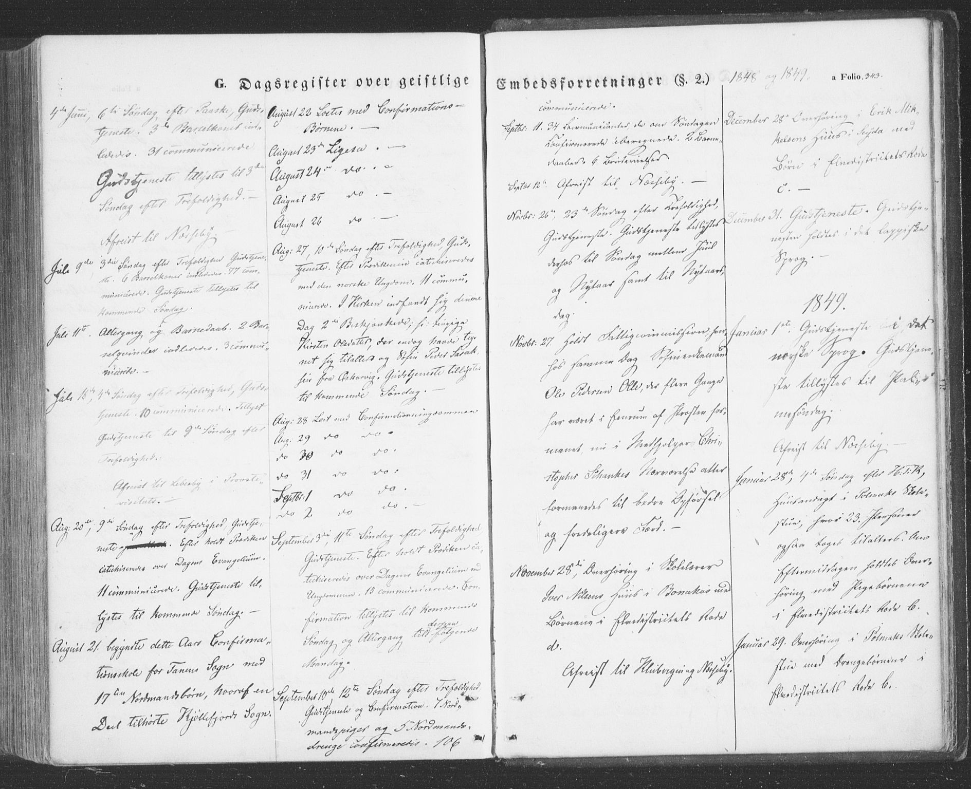 Tana sokneprestkontor, AV/SATØ-S-1334/H/Ha/L0001kirke: Parish register (official) no. 1, 1846-1861, p. 343