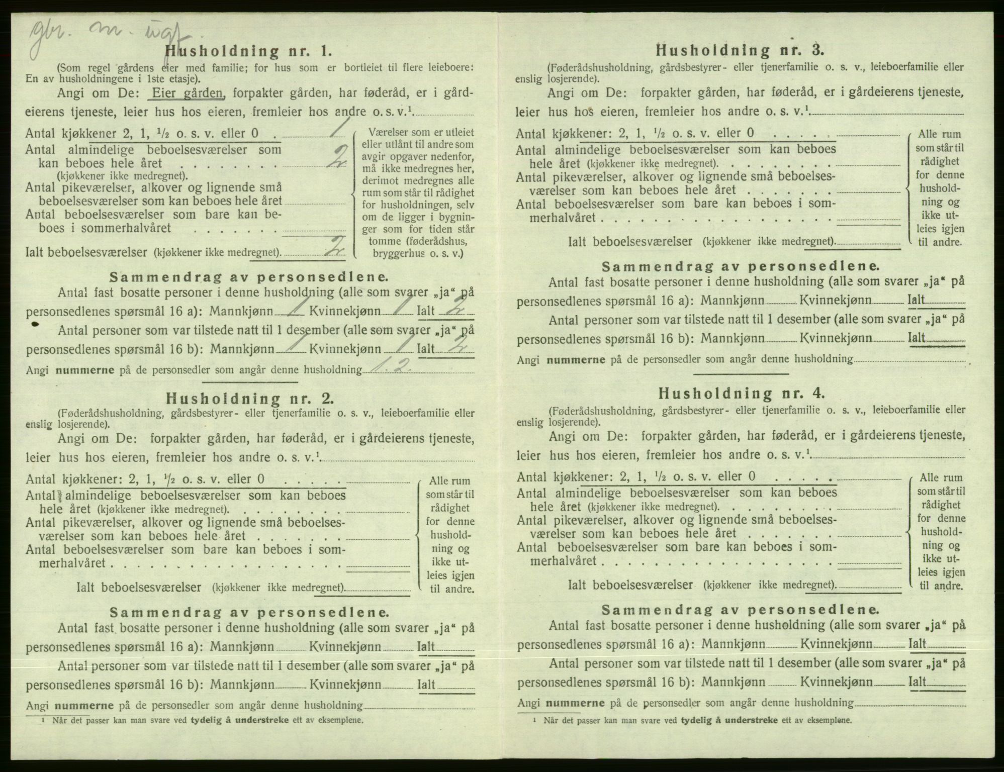 SAB, 1920 census for Evanger, 1920, p. 570