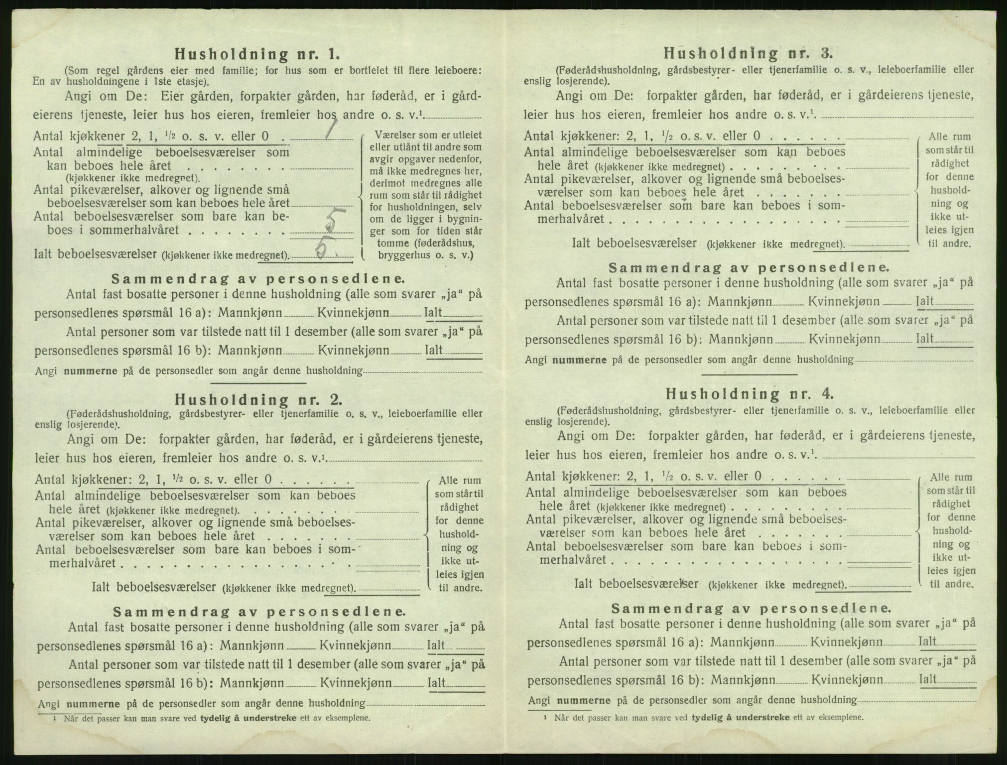 SAK, 1920 census for Fjære, 1920, p. 1242