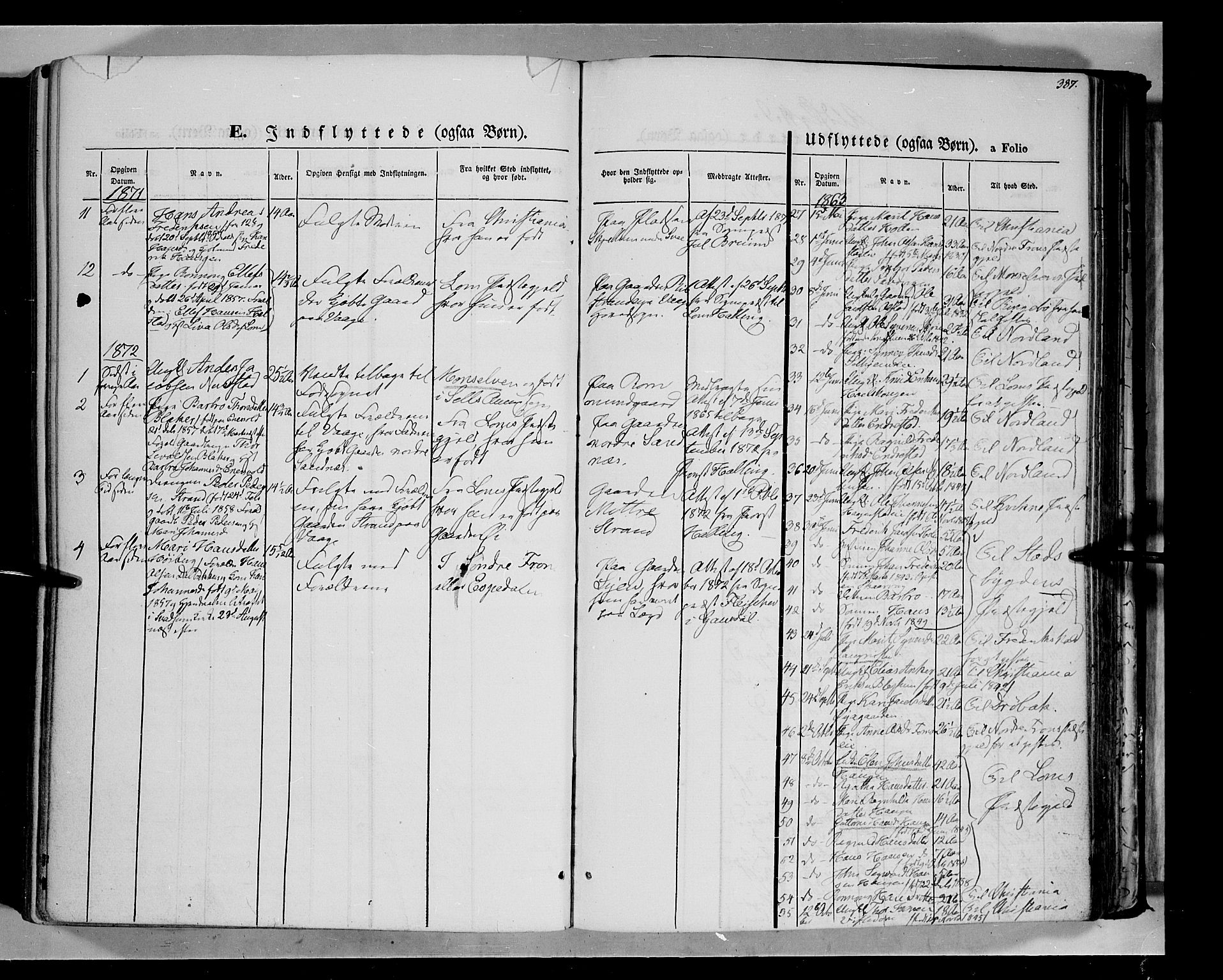 Vågå prestekontor, SAH/PREST-076/H/Ha/Haa/L0006: Parish register (official) no. 6 /1, 1856-1872, p. 387