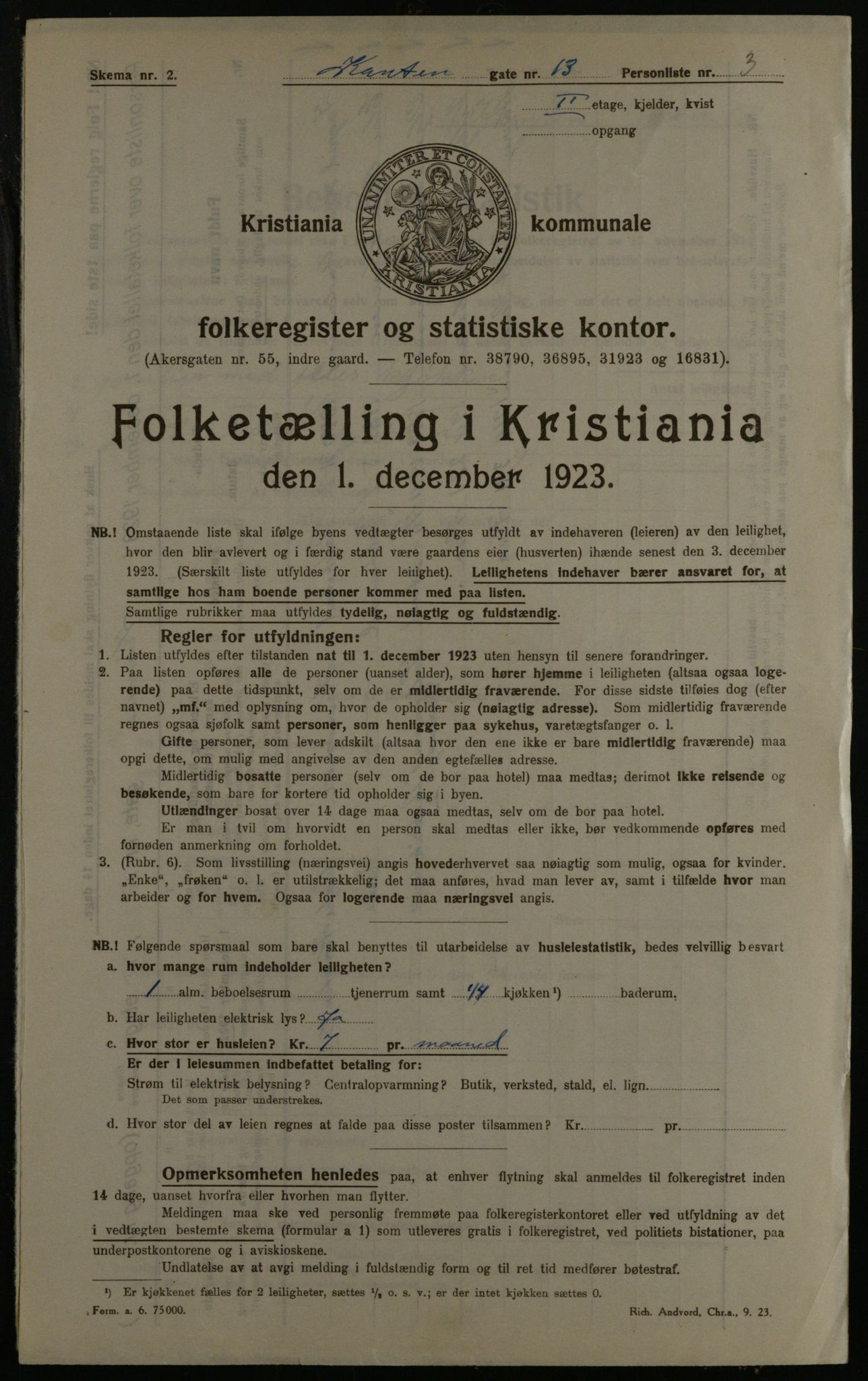 OBA, Municipal Census 1923 for Kristiania, 1923, p. 53977