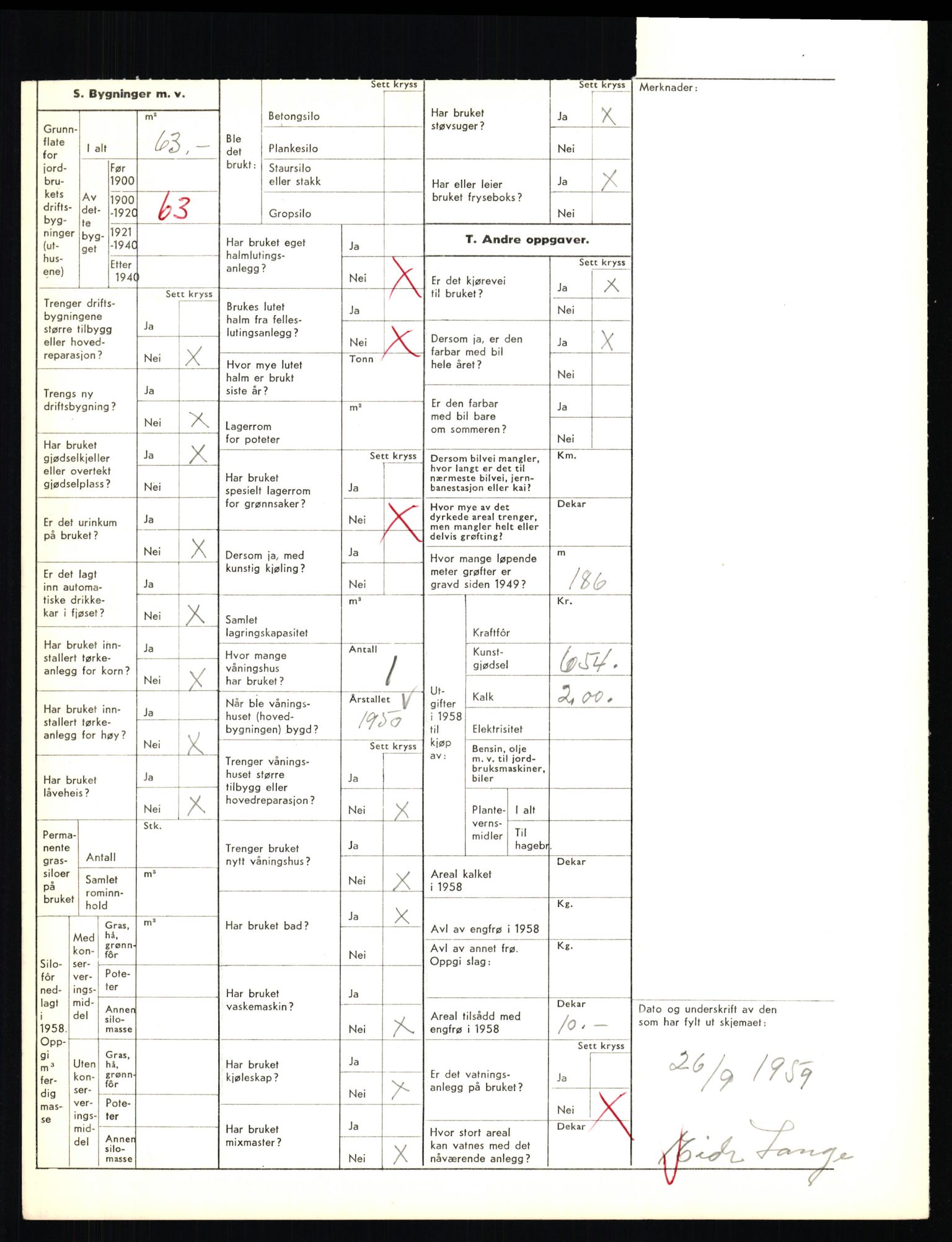 Statistisk sentralbyrå, Næringsøkonomiske emner, Jordbruk, skogbruk, jakt, fiske og fangst, AV/RA-S-2234/G/Gd/L0656: Troms: 1924 Målselv (kl. 0-3) og 1925 Sørreisa, 1959, p. 19