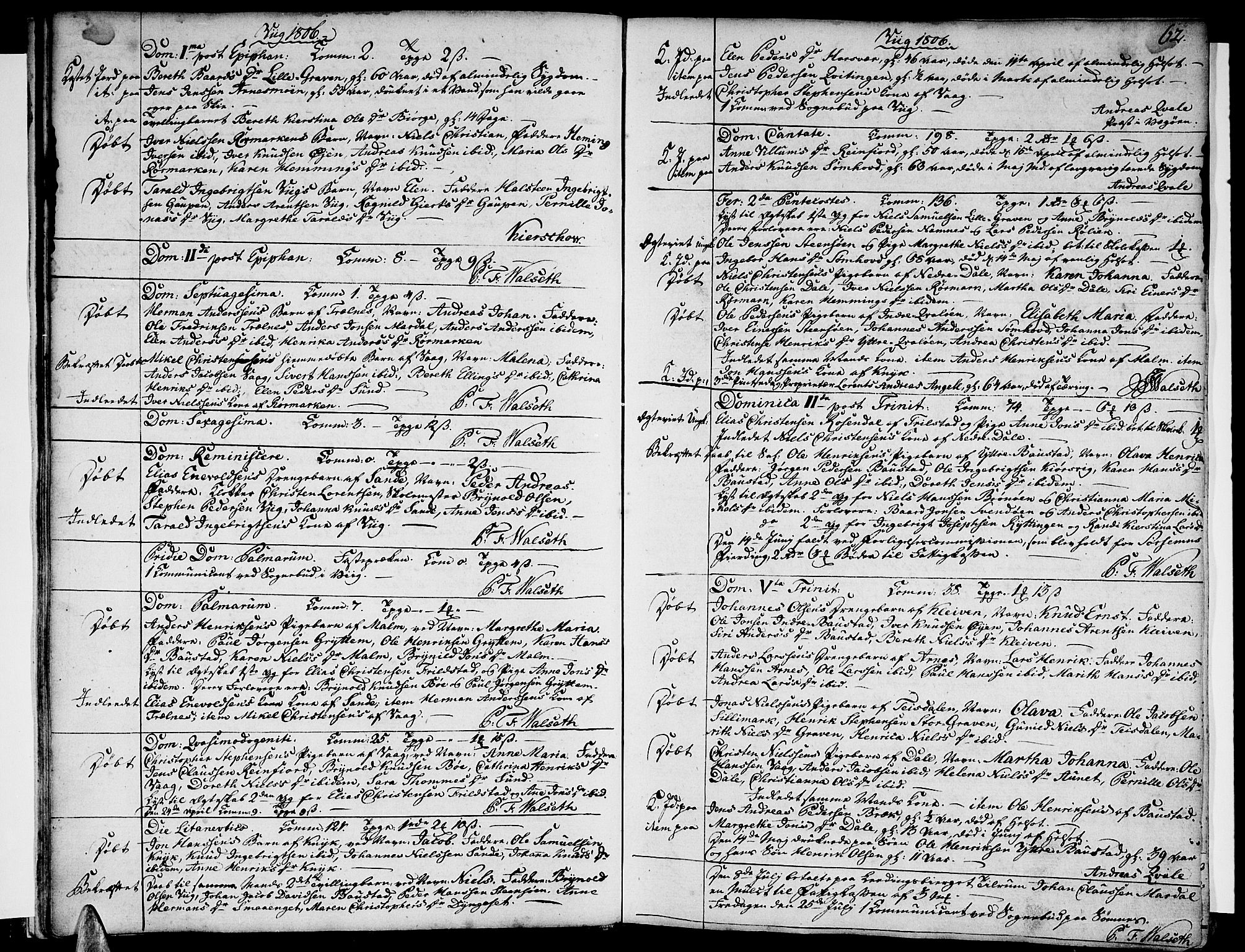 Ministerialprotokoller, klokkerbøker og fødselsregistre - Nordland, SAT/A-1459/812/L0174: Parish register (official) no. 812A03, 1801-1819, p. 62