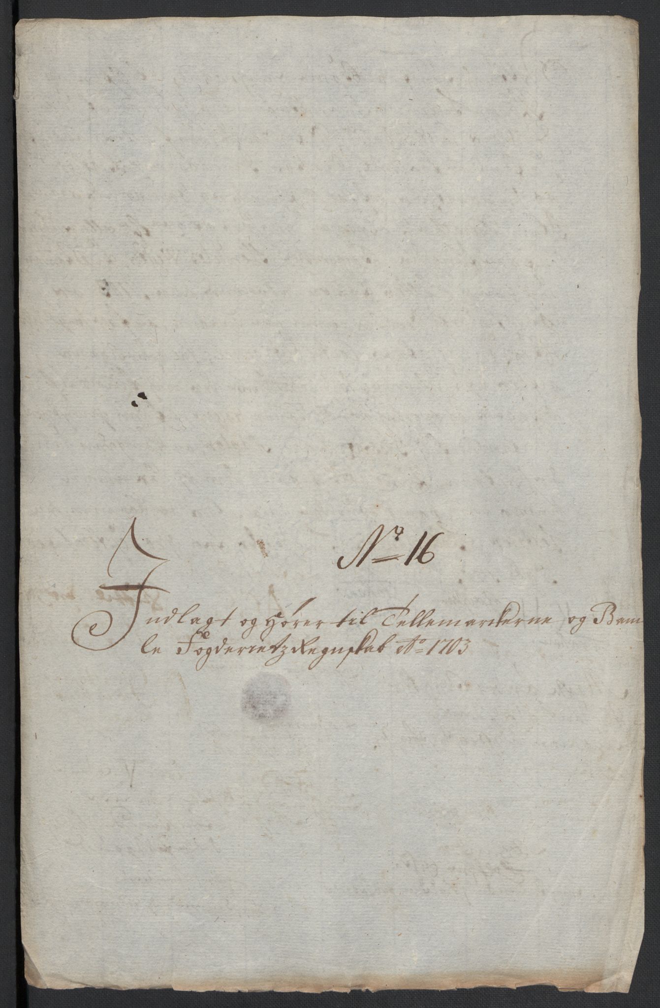 Rentekammeret inntil 1814, Reviderte regnskaper, Fogderegnskap, AV/RA-EA-4092/R36/L2110: Fogderegnskap Øvre og Nedre Telemark og Bamble, 1703, p. 12