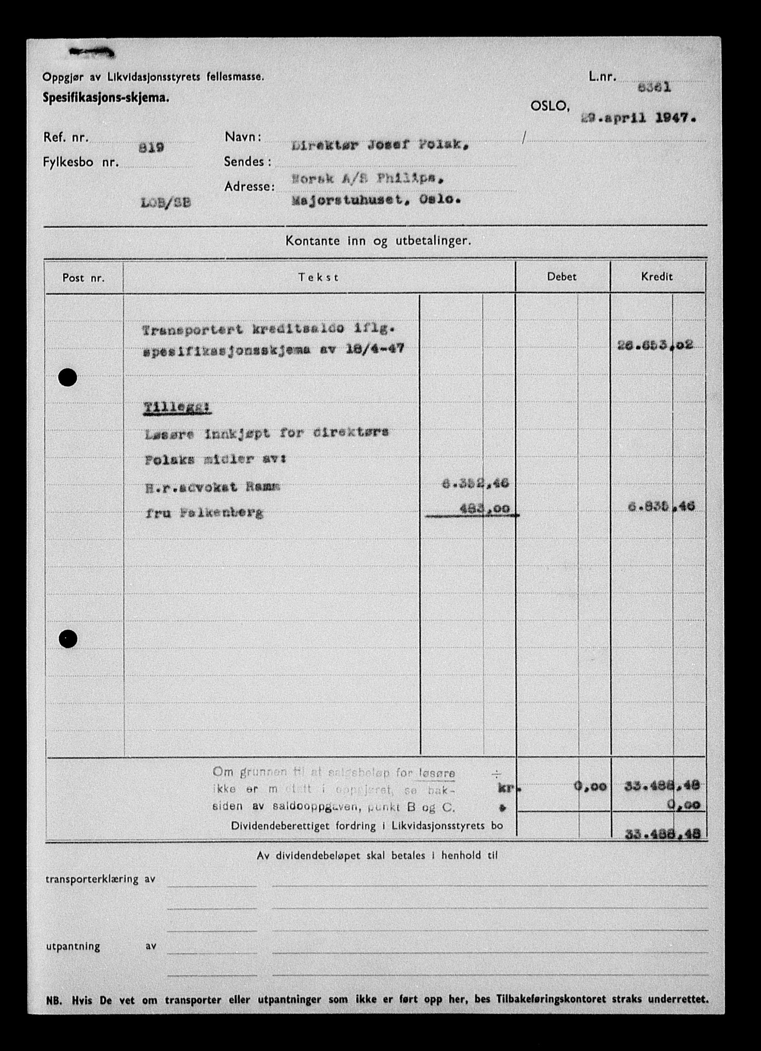 Justisdepartementet, Tilbakeføringskontoret for inndratte formuer, AV/RA-S-1564/H/Hc/Hcc/L0970: --, 1945-1947, p. 240