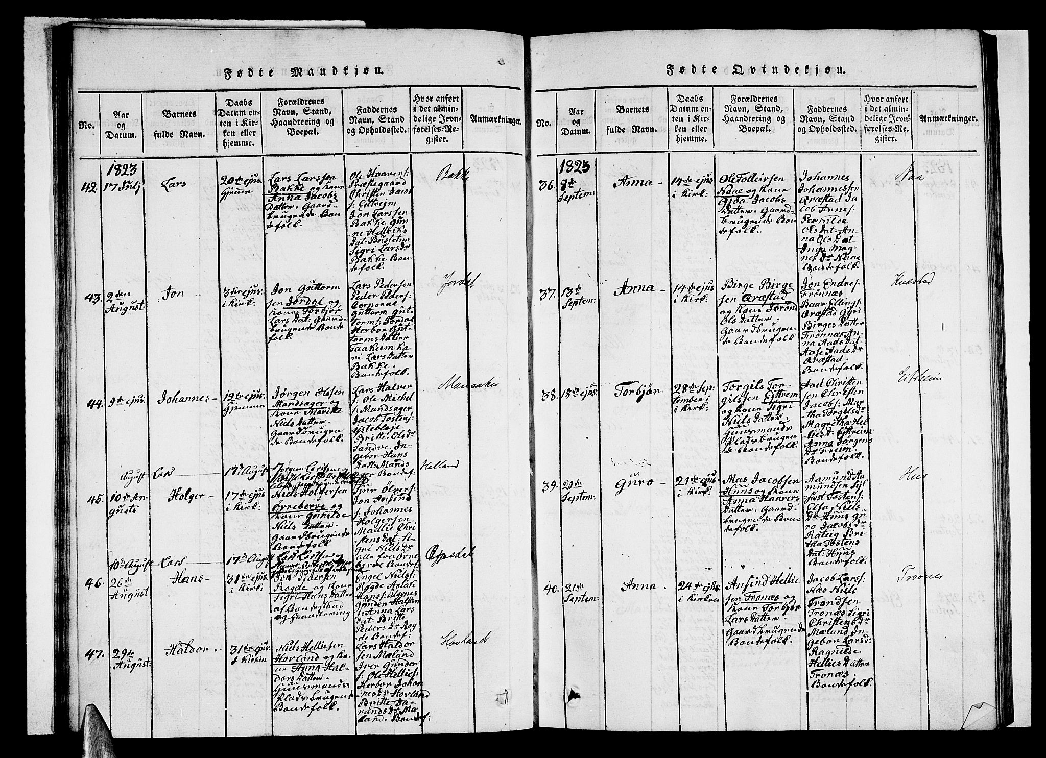 Ullensvang sokneprestembete, AV/SAB-A-78701/H/Haa: Parish register (official) no. A 9, 1819-1826