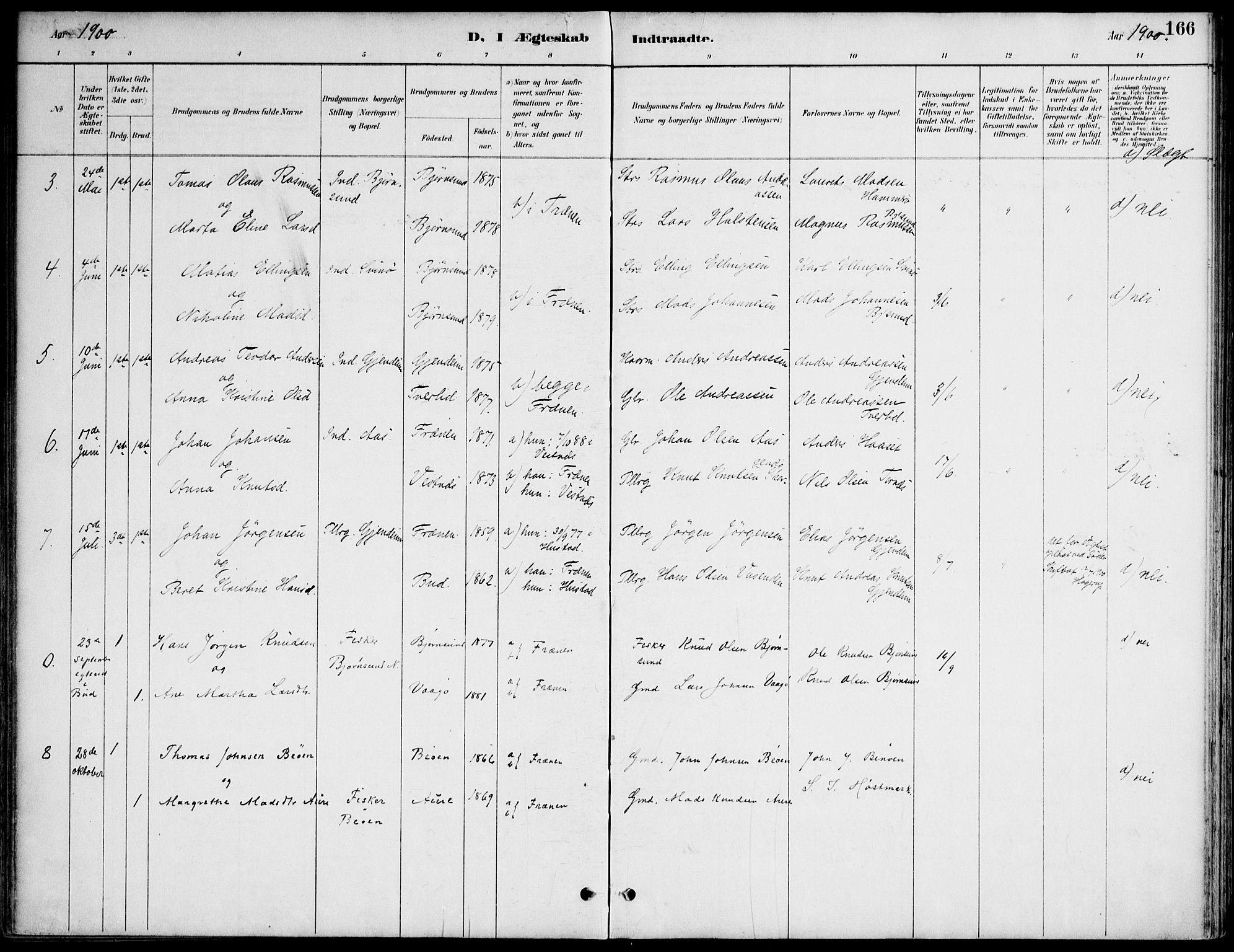 Ministerialprotokoller, klokkerbøker og fødselsregistre - Møre og Romsdal, SAT/A-1454/565/L0750: Parish register (official) no. 565A04, 1887-1905, p. 166