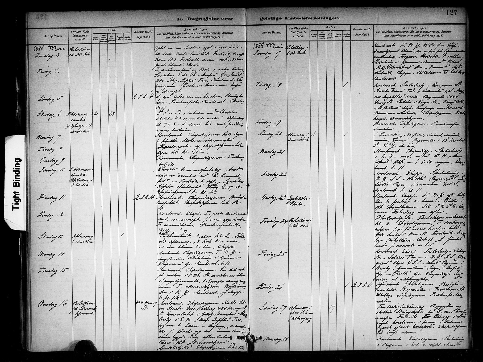 Den norske sjømannsmisjon i utlandet/New York, AV/SAB-SAB/PA-0110/H/Ha/L0002: Parish register (official) no. A 2, 1886-1888, p. 127