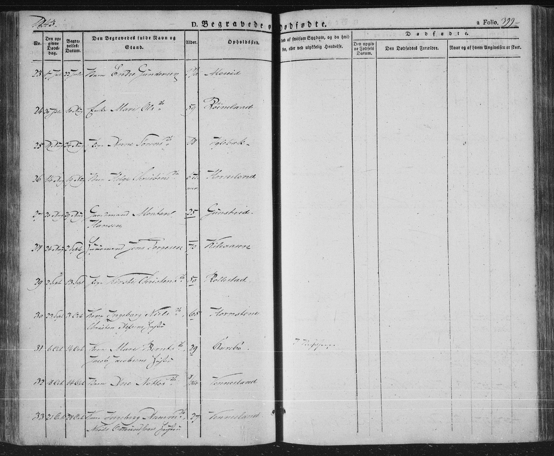 Vennesla sokneprestkontor, AV/SAK-1111-0045/Fa/Fac/L0004: Parish register (official) no. A 4, 1834-1855, p. 399