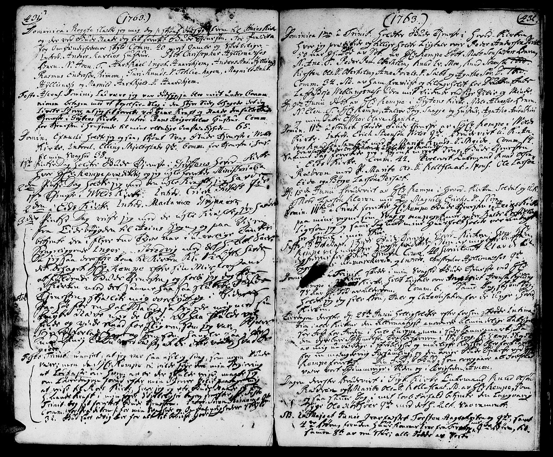 Ministerialprotokoller, klokkerbøker og fødselsregistre - Møre og Romsdal, AV/SAT-A-1454/544/L0568: Parish register (official) no. 544A01, 1725-1763, p. 431-432
