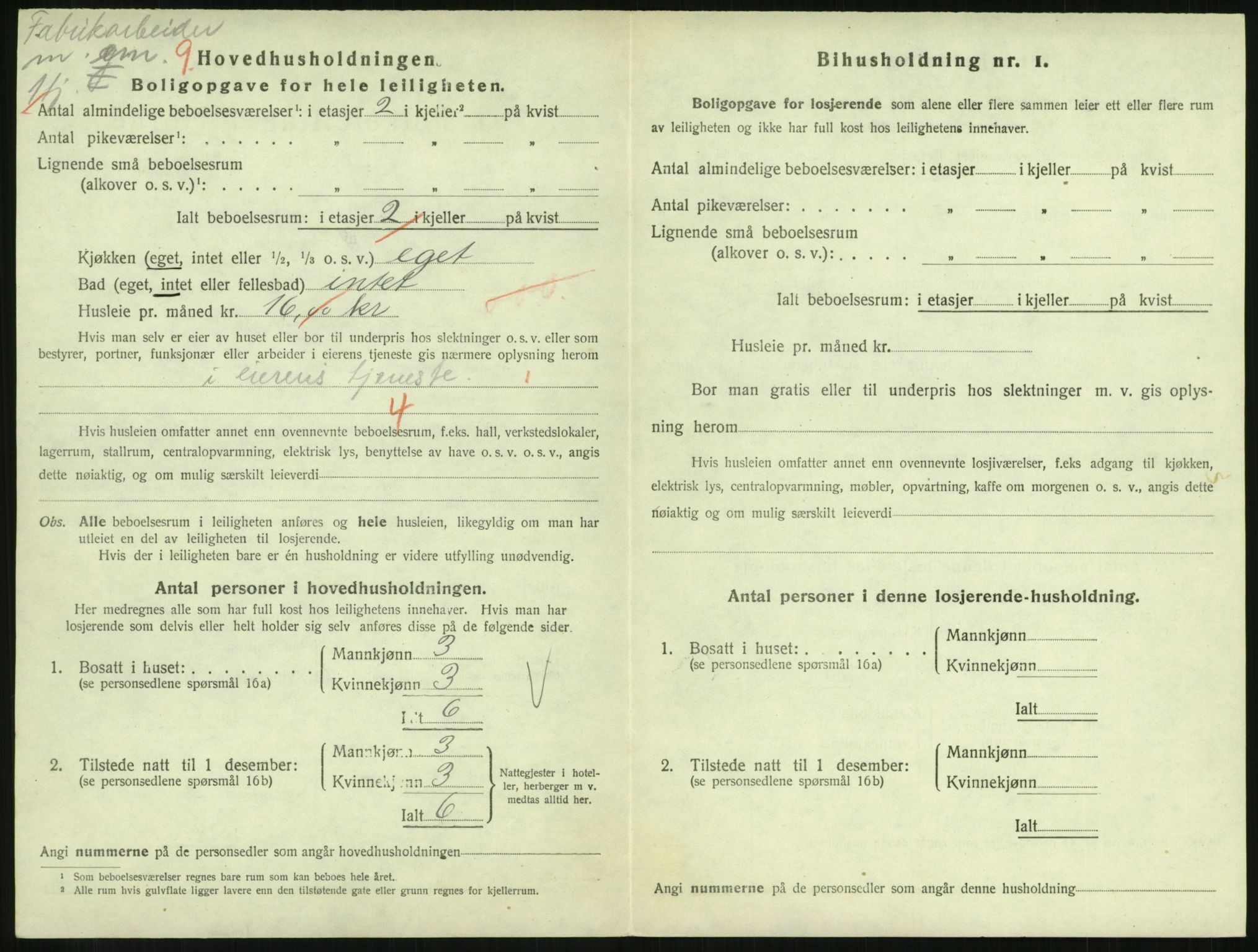 SAH, 1920 census for Lillehammer, 1920, p. 3013