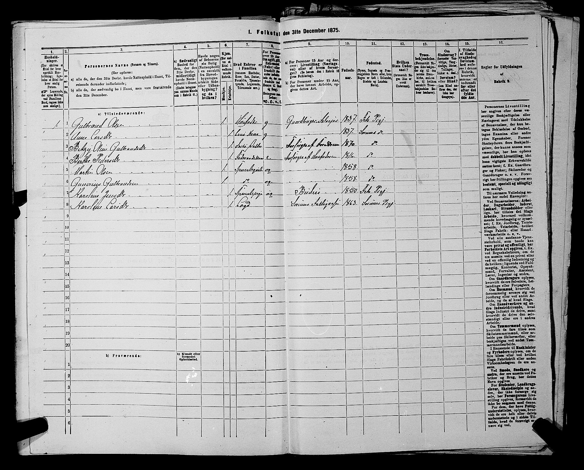 RA, 1875 census for 0226P Sørum, 1875, p. 627