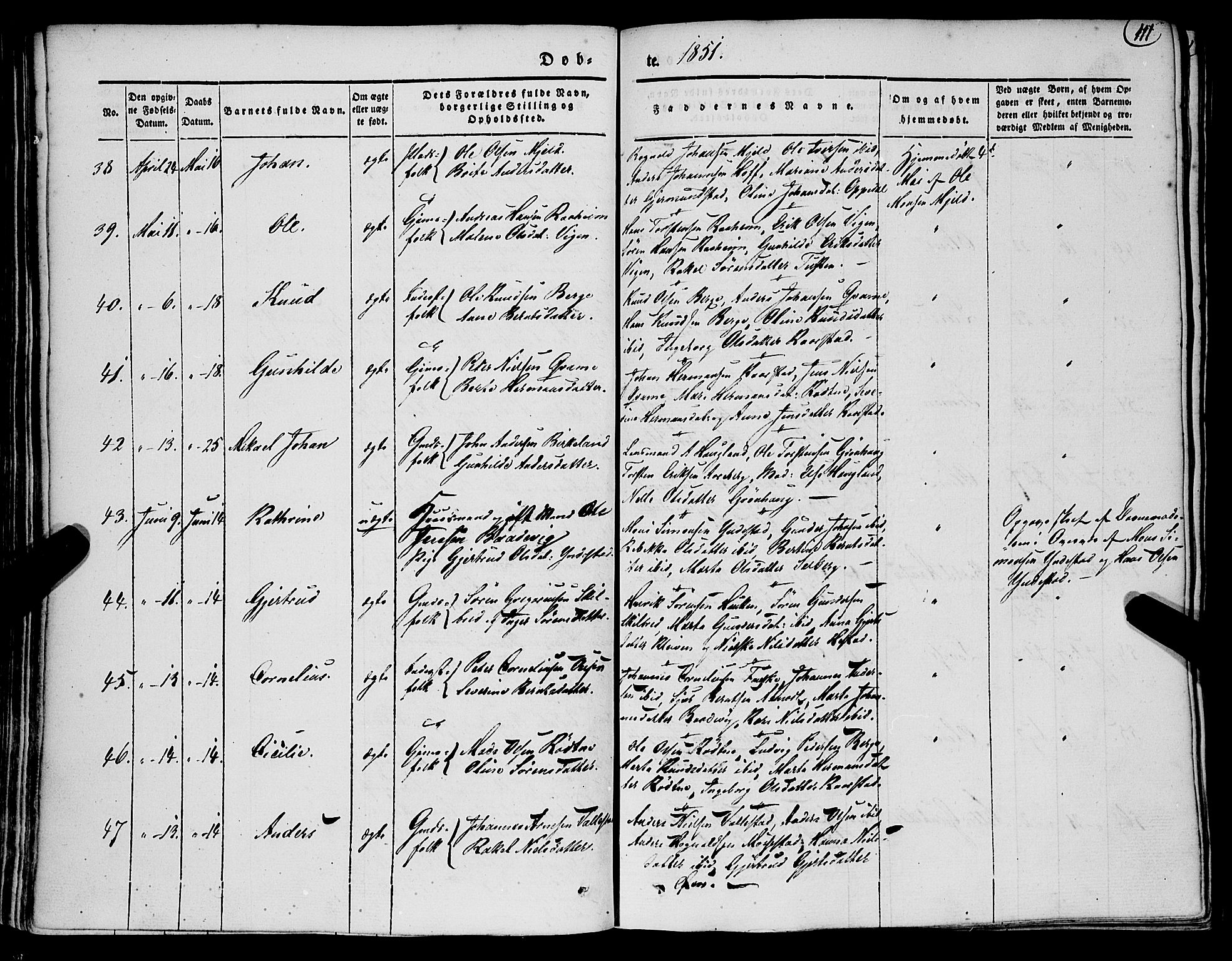 Gaular sokneprestembete, SAB/A-80001/H/Haa: Parish register (official) no. A 4I, 1840-1859, p. 111