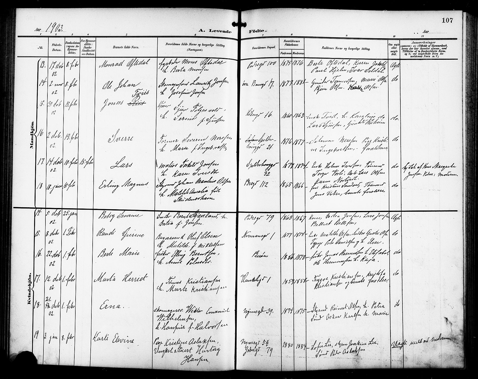 St. Johannes sokneprestkontor, SAST/A-101814/001/30/30BB/L0004: Parish register (copy) no. B 4, 1900-1907, p. 107