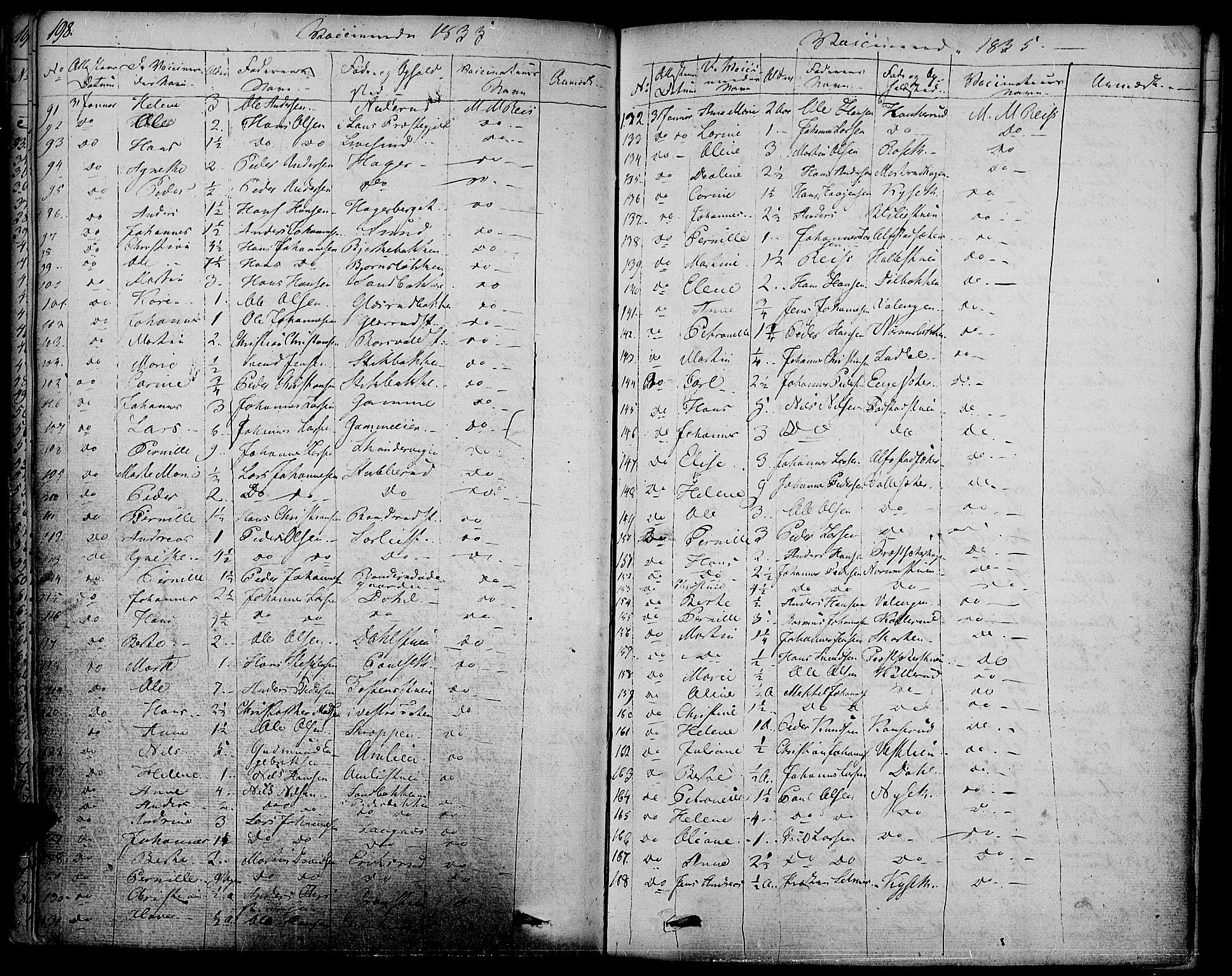 Vestre Toten prestekontor, SAH/PREST-108/H/Ha/Haa/L0002: Parish register (official) no. 2, 1825-1837, p. 198
