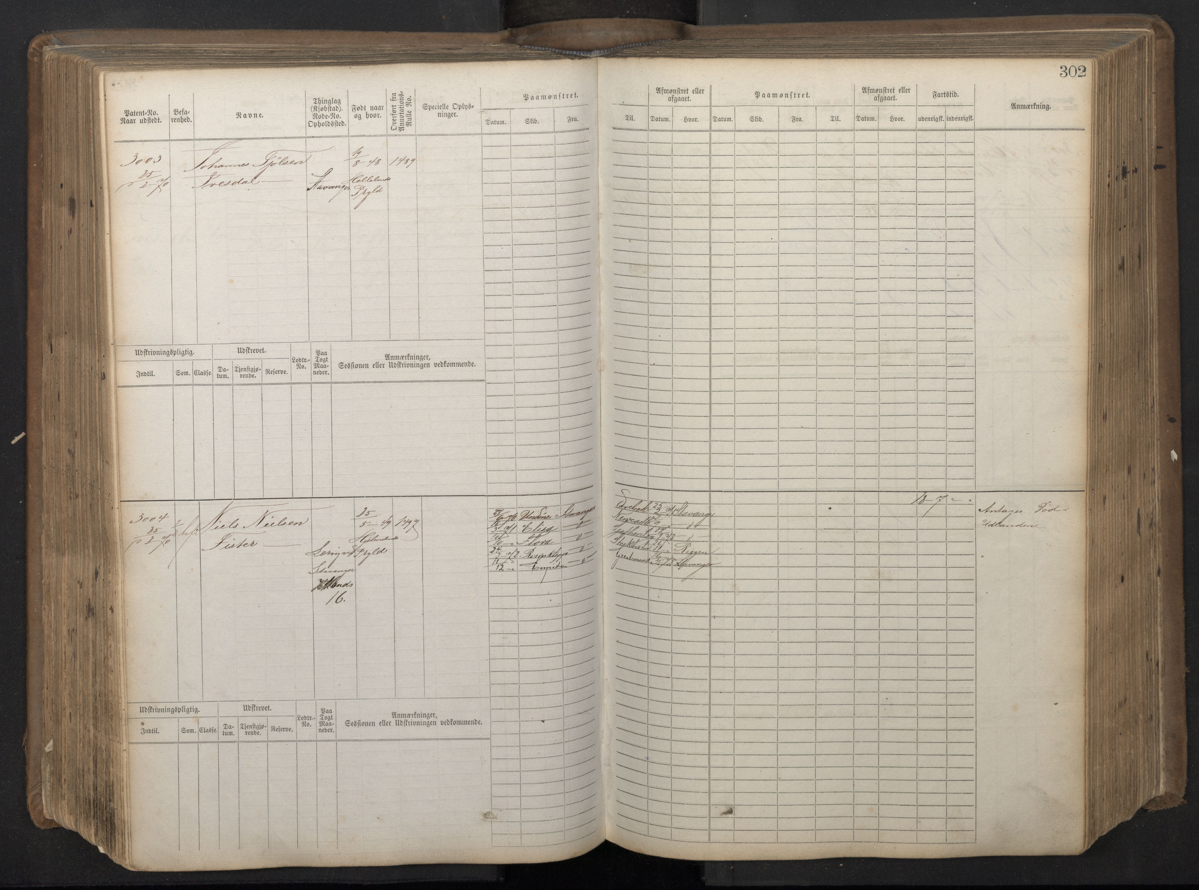 Stavanger sjømannskontor, AV/SAST-A-102006/F/Fb/Fbb/L0018: Sjøfartshovedrulle patnentnr. 2402-3602 (dublett), 1869, p. 306