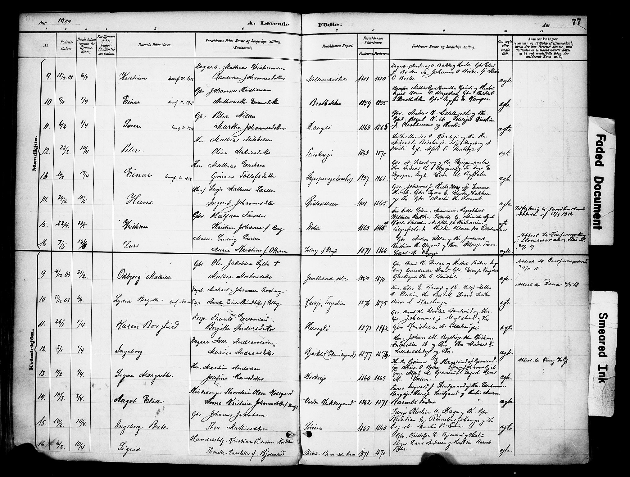 Ringsaker prestekontor, AV/SAH-PREST-014/K/Ka/L0016: Parish register (official) no. 16, 1891-1904, p. 77